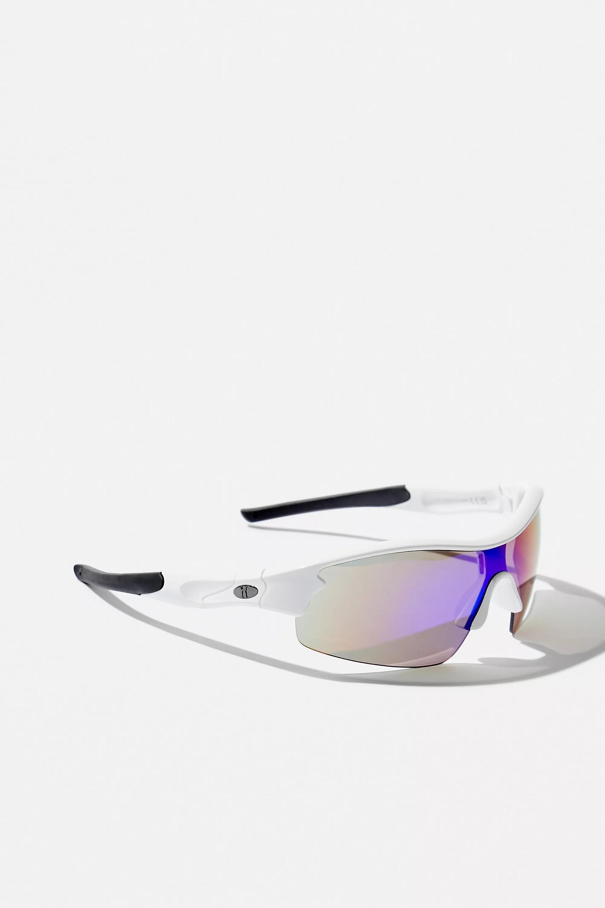 White Fergie Sports Visor Sunglasses, WHT, large image number 3