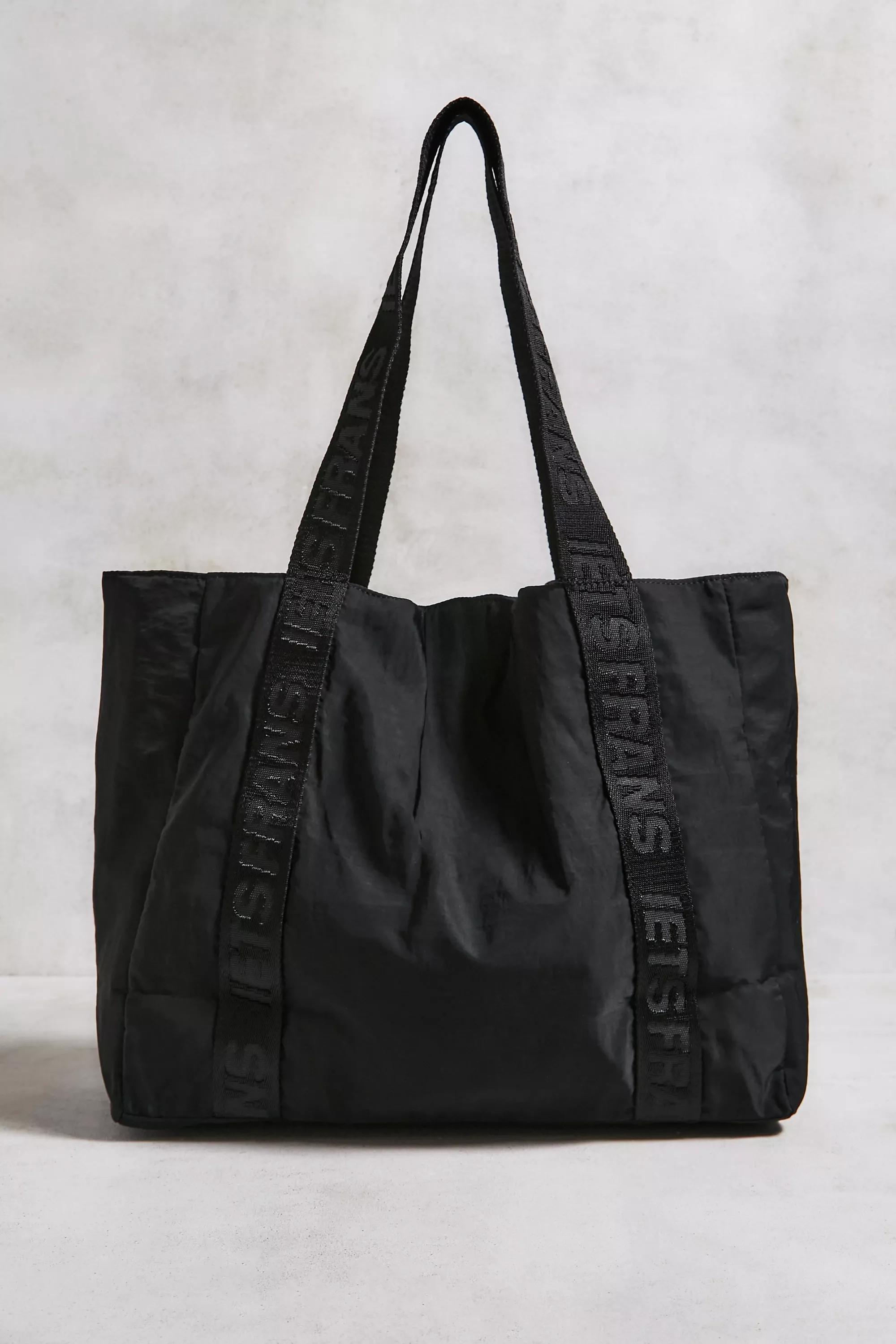 Black Iets Frans... Jacquard Webbing Tote Bag, BLK, large image number 4