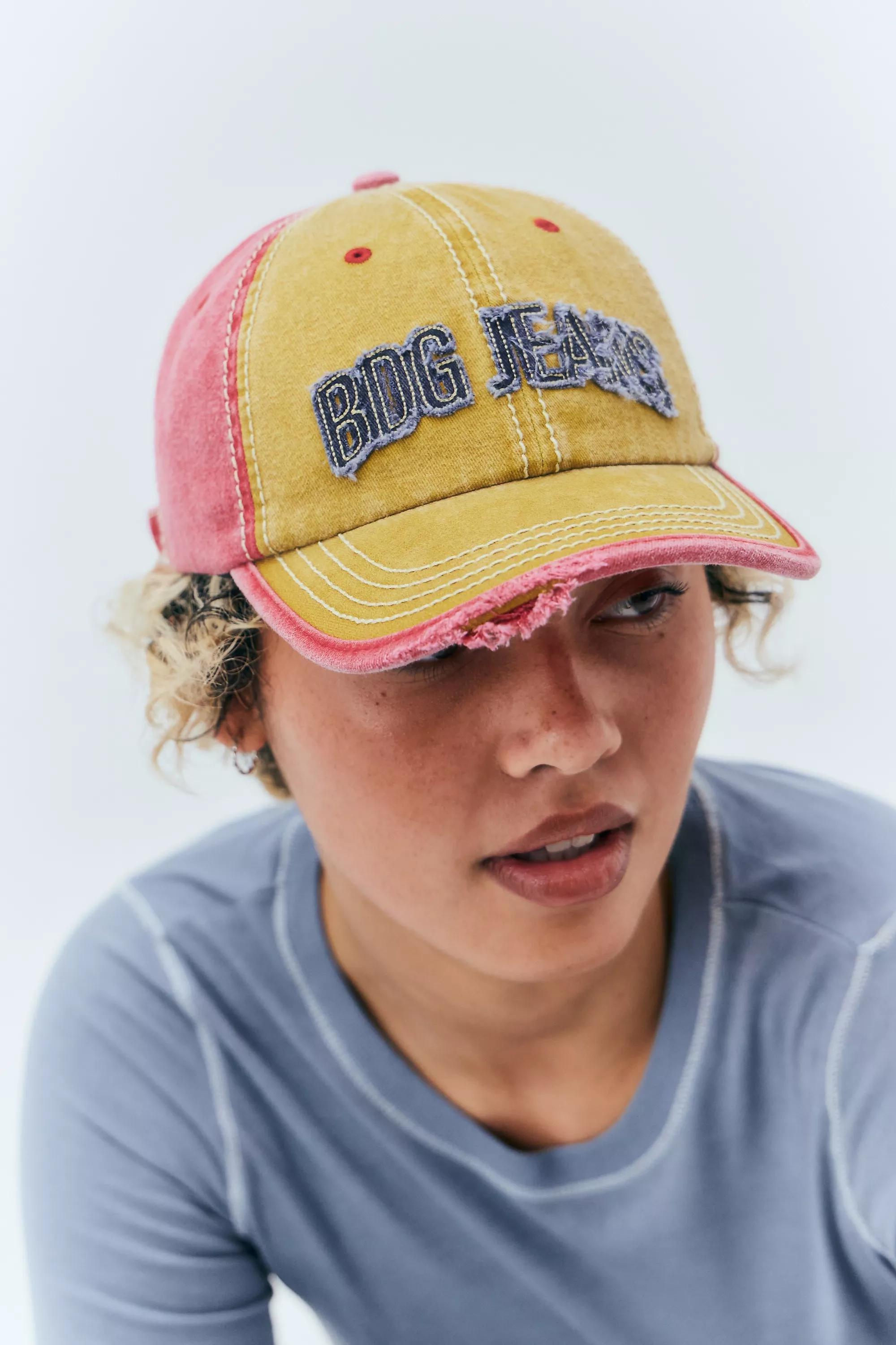 Yellow Bdg Distressed Logo Cap, YEL, large image number 0