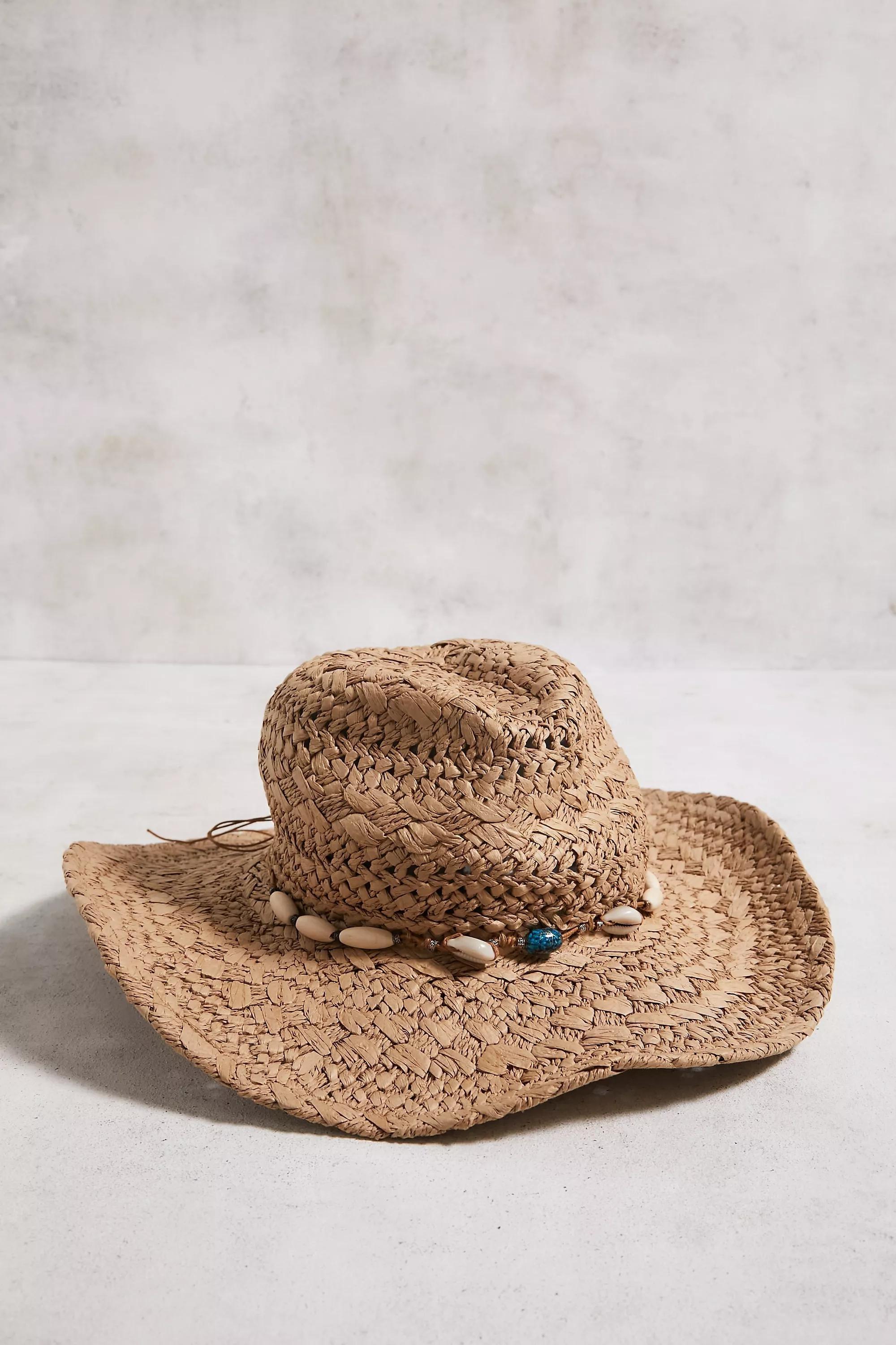 Beige Straw Cowboy Hat, NEUTR, large image number 0