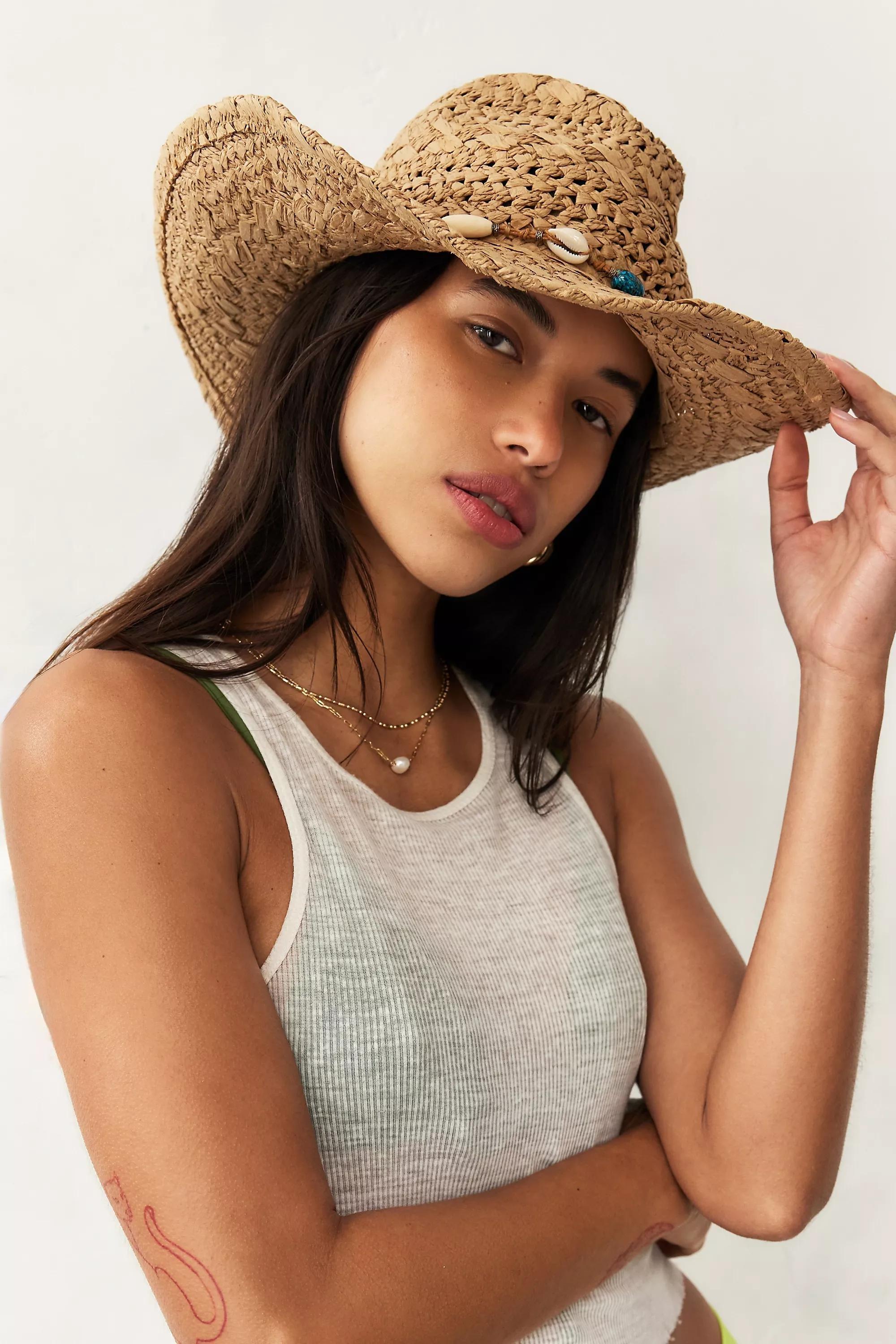 Beige Straw Cowboy Hat, NEUTR, large image number 1