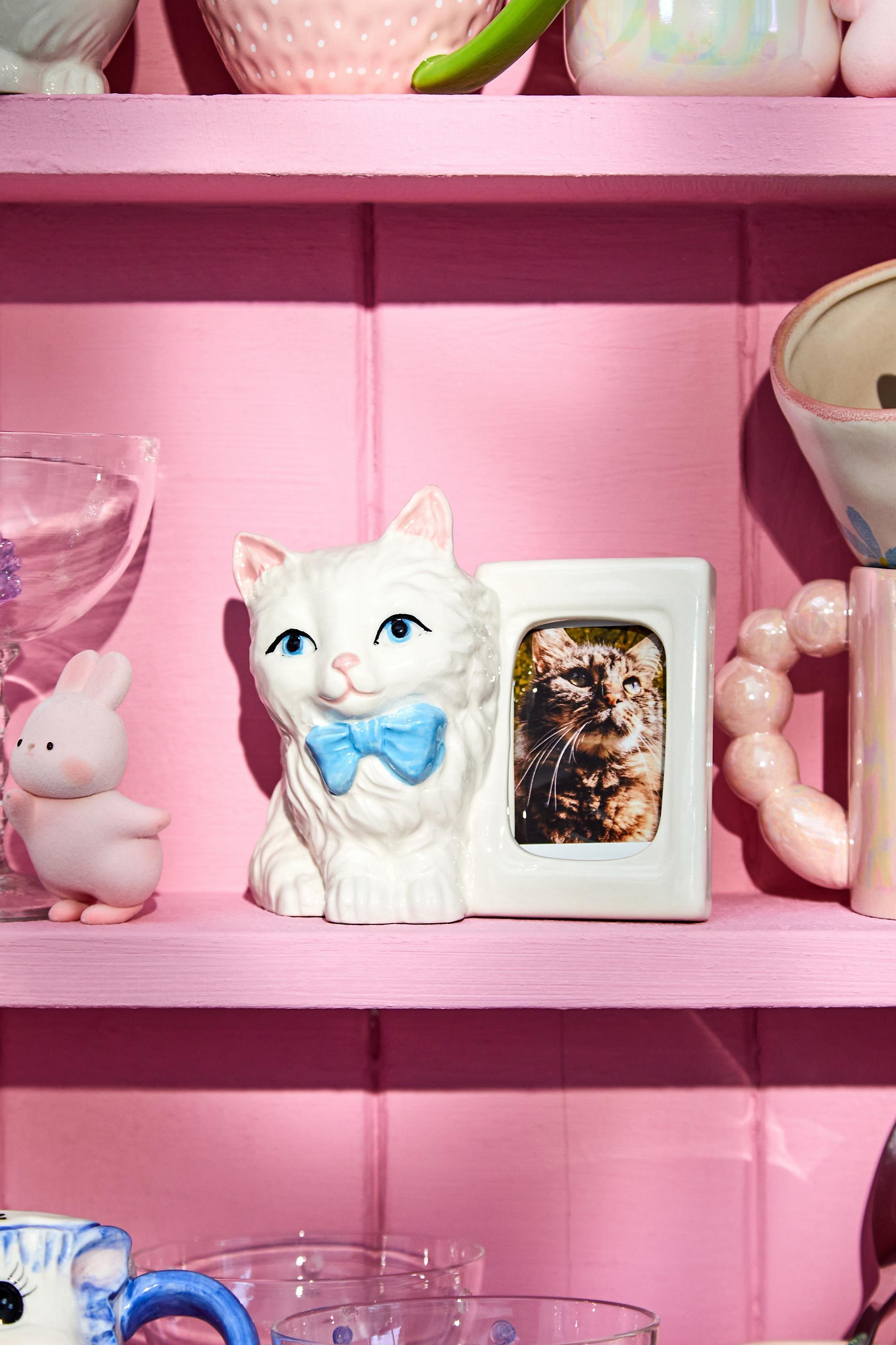 Multicolour Kitsch Cat Photo Frame, ASSORT, large image number 0