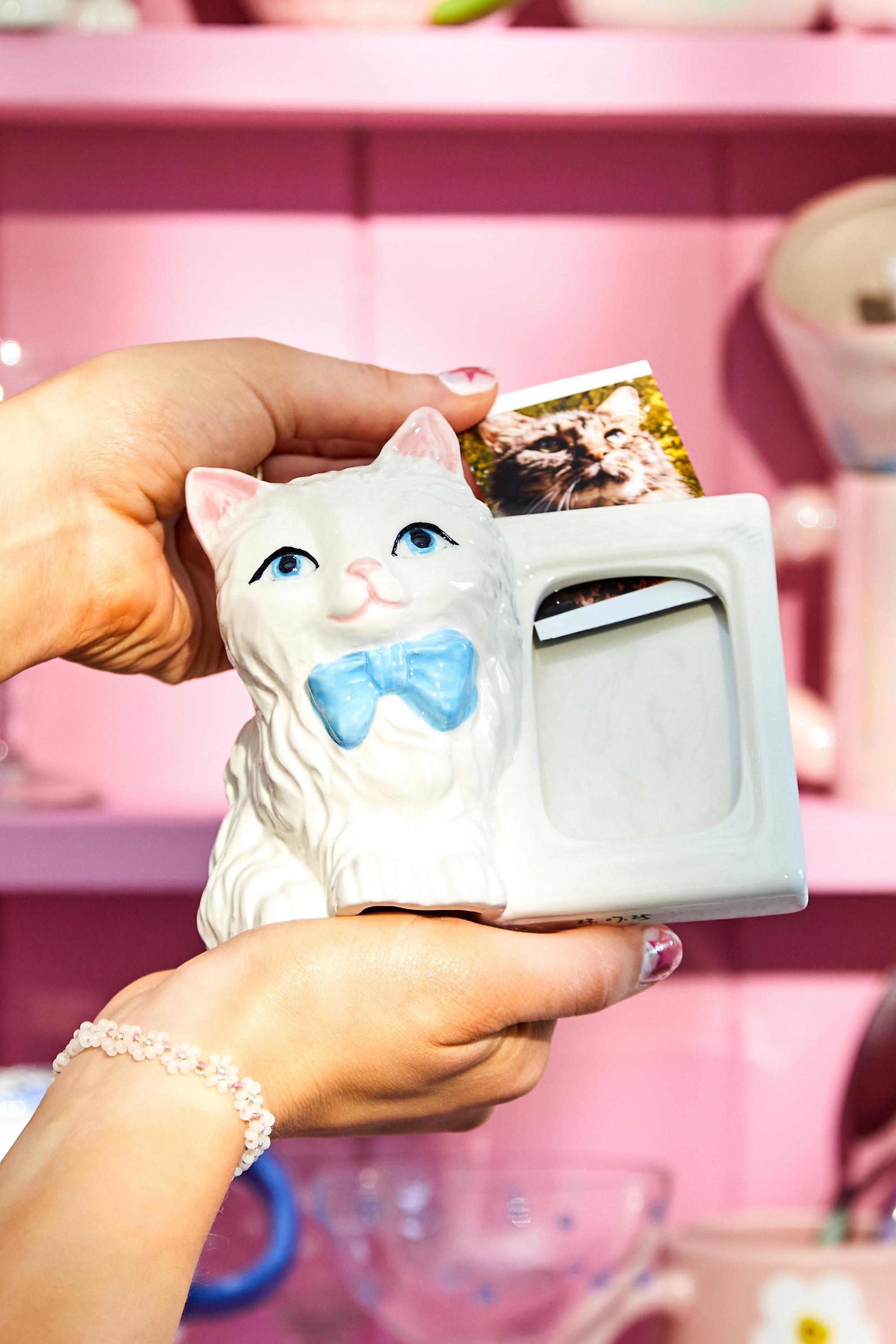 Multicolour Kitsch Cat Photo Frame, ASSORT, large image number 1