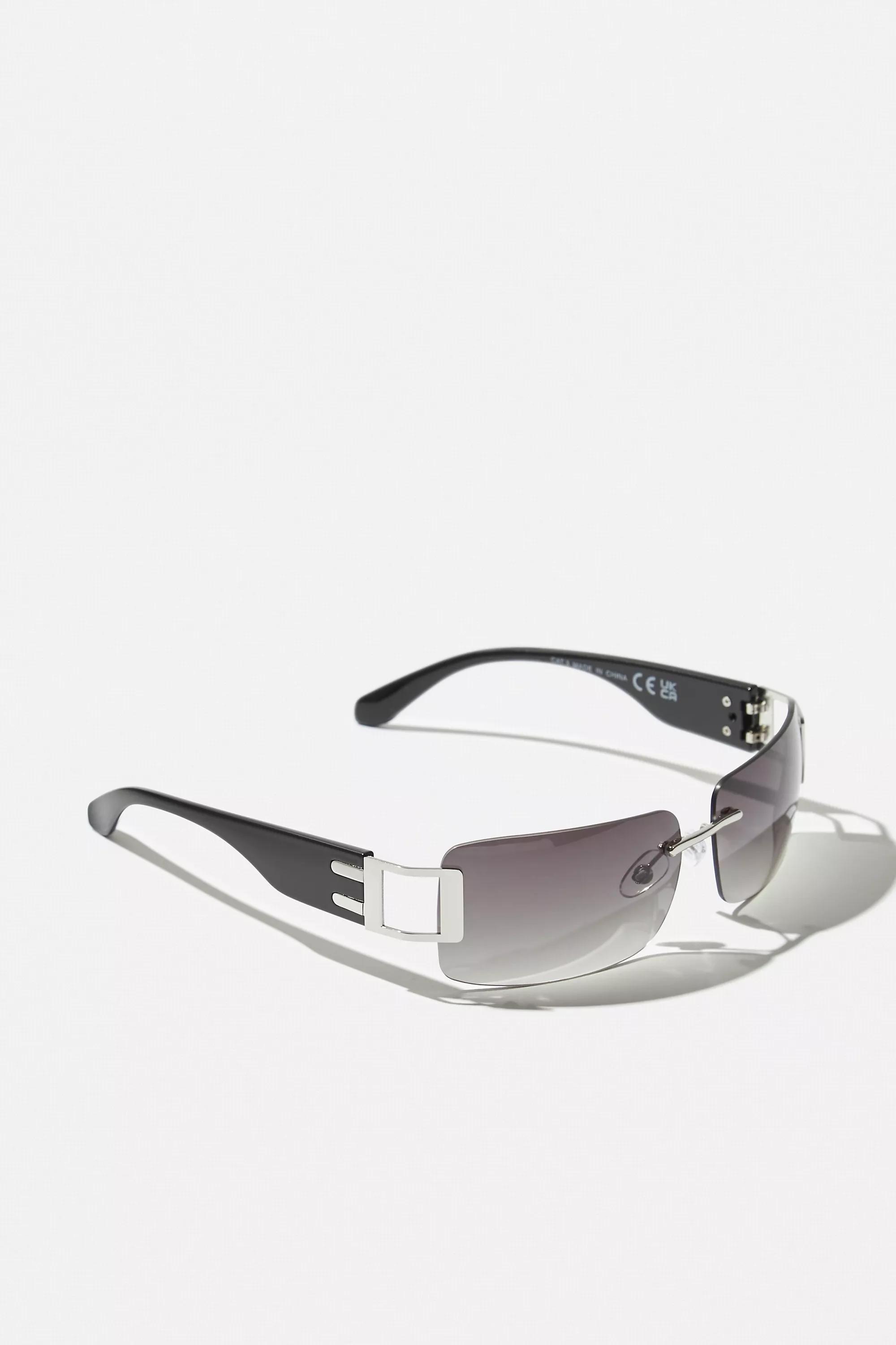 Black Uo Maxine Y2K Rimless Sunglasses, BLK, large image number 1