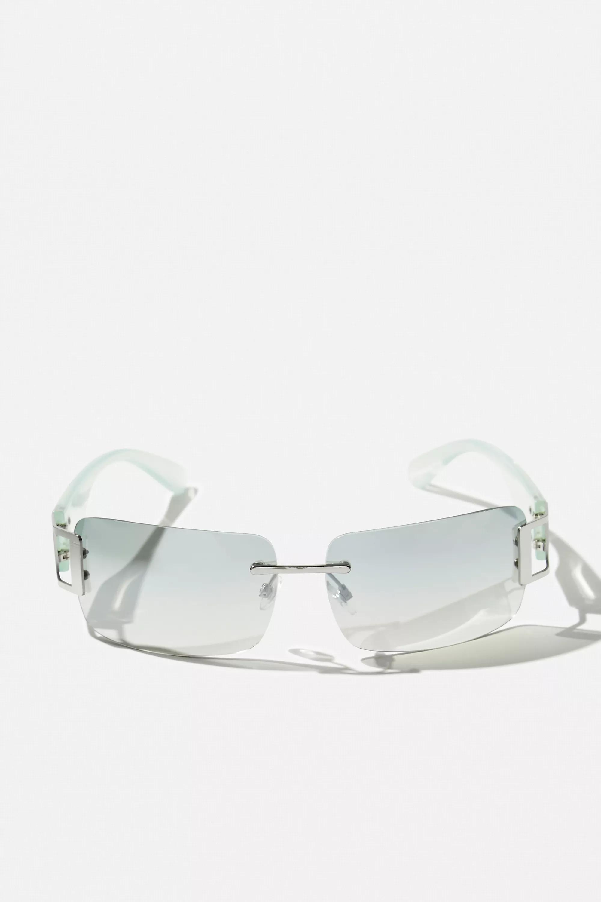 Blue Uo Maxine Y2K Rimless Sunglasses, BLUE, large image number 1
