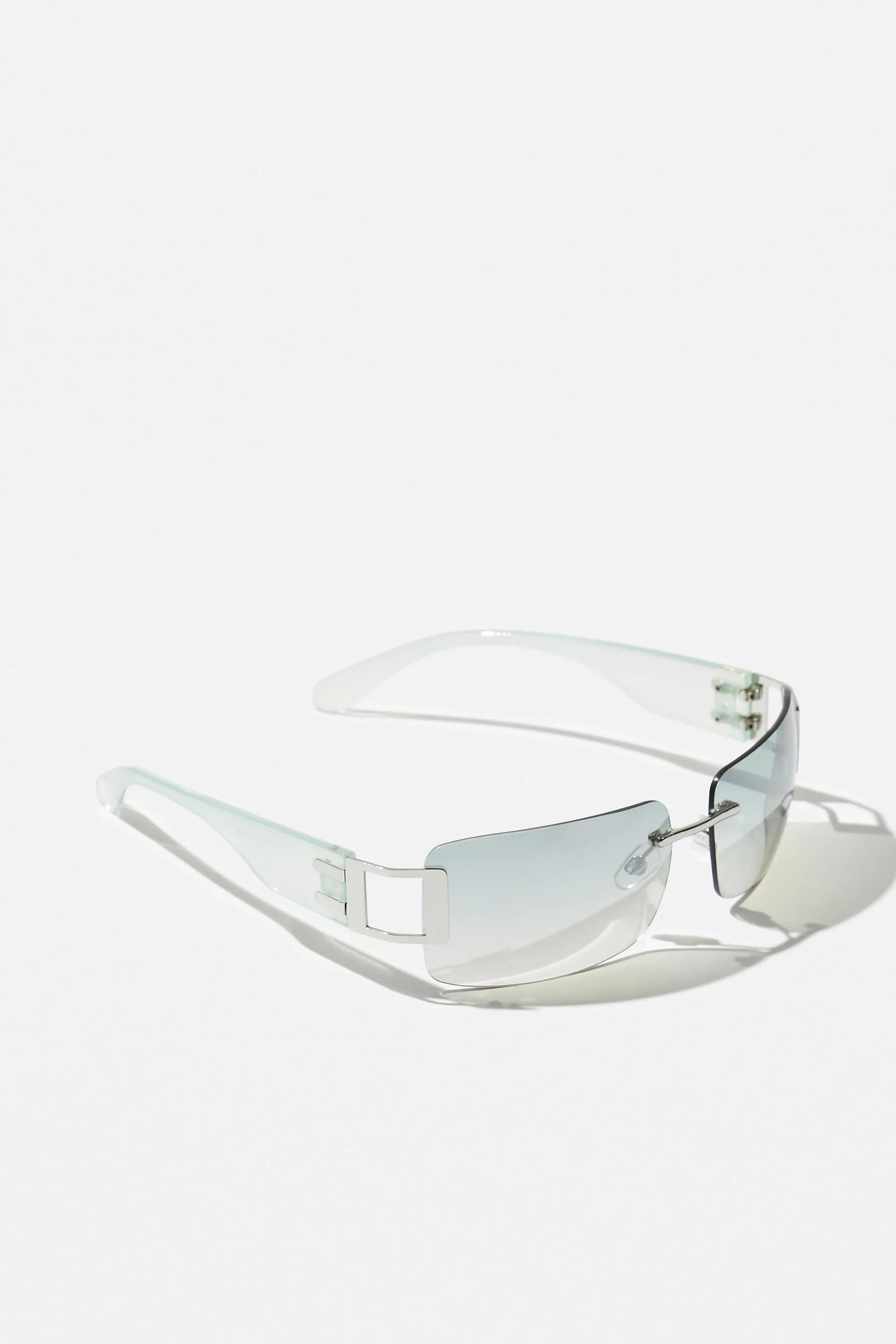 Blue Uo Maxine Y2K Rimless Sunglasses, BLUE, large image number 2