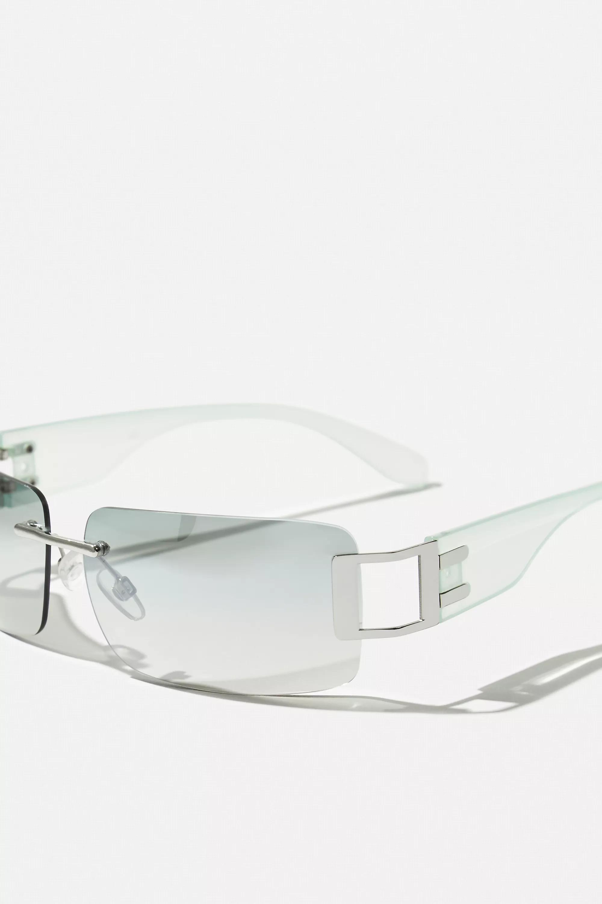 Blue Uo Maxine Y2K Rimless Sunglasses, BLUE, large image number 3