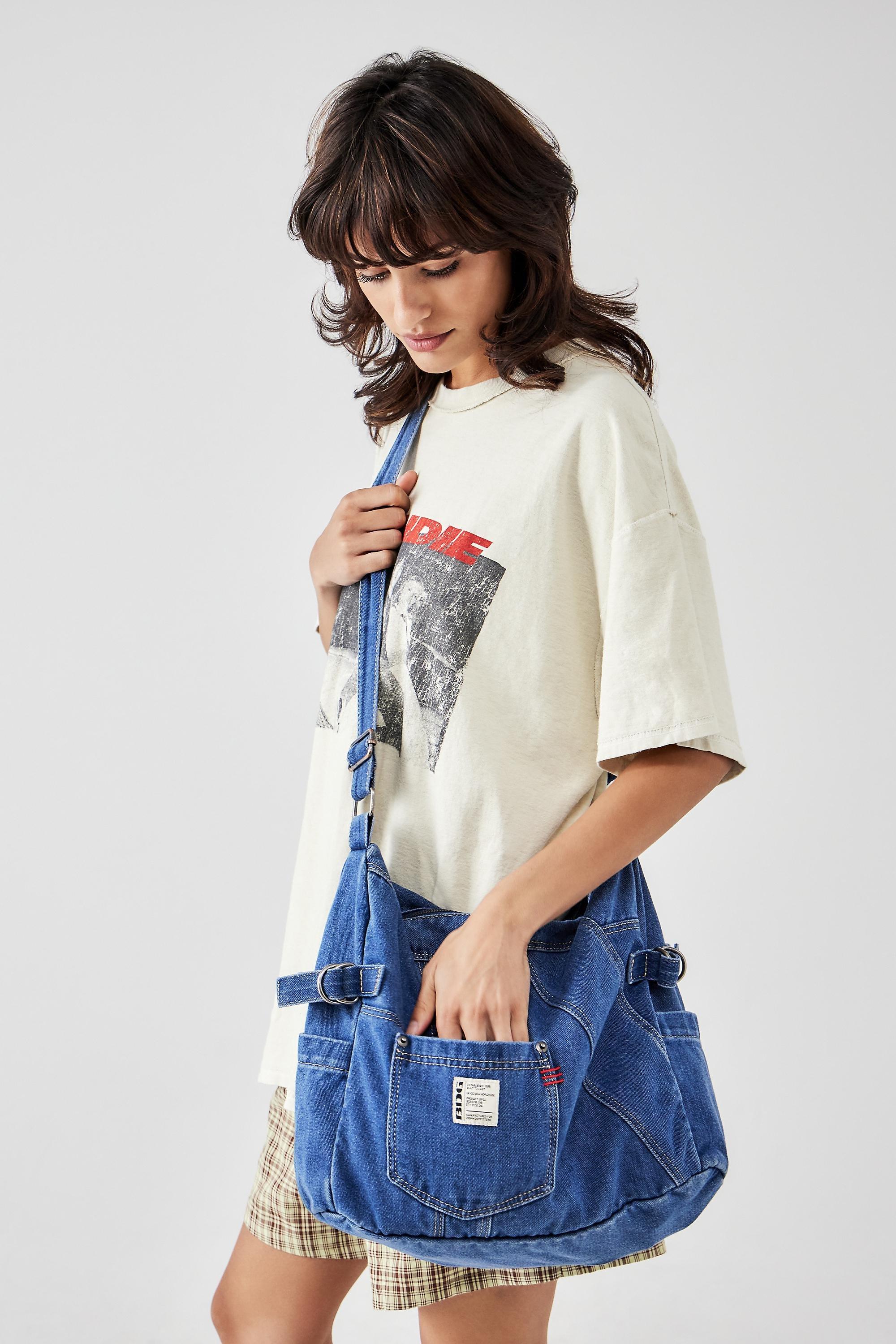 Blue Denim Patchwork Sling Bag, DENIM D, large image number 0