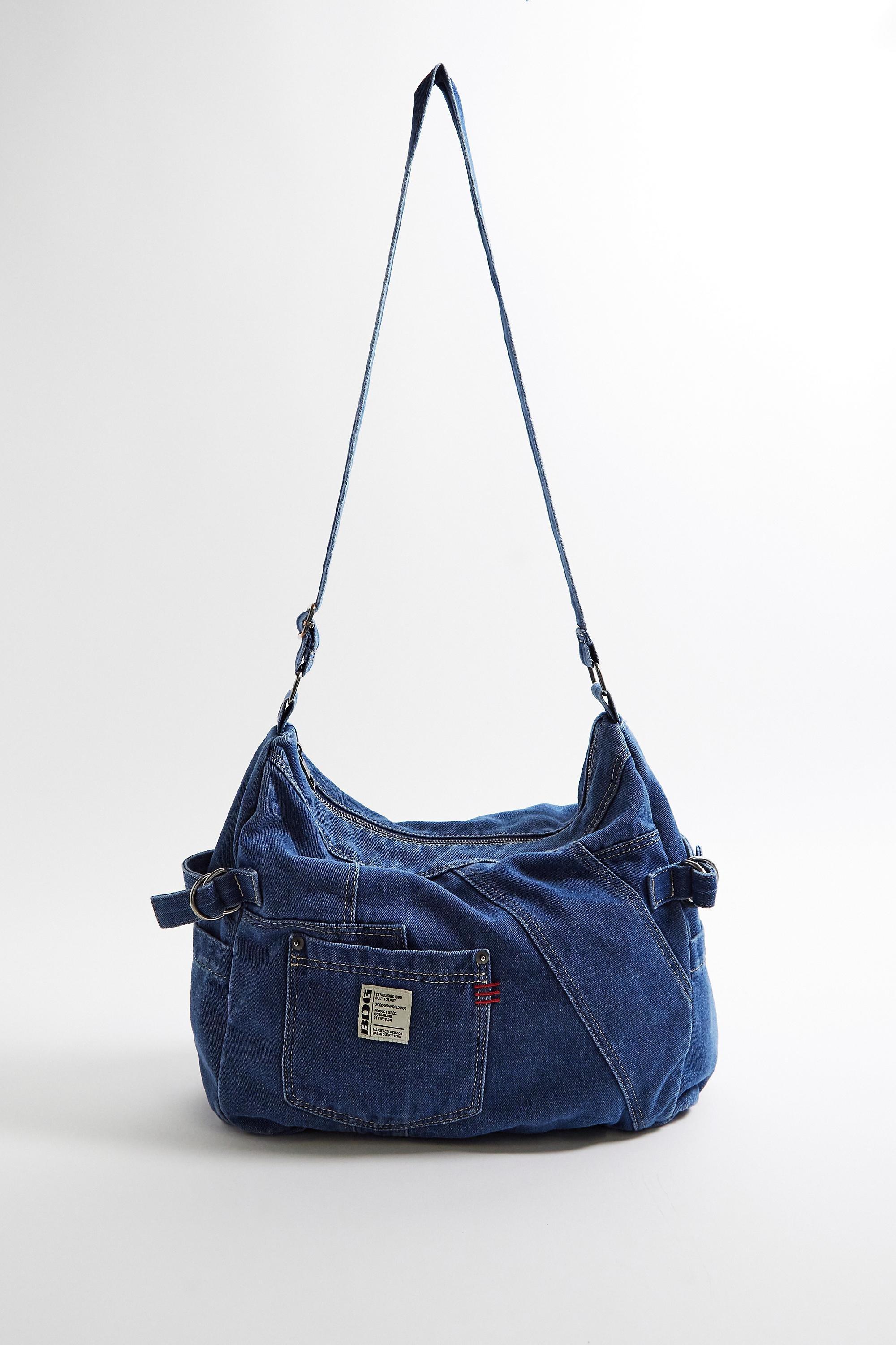 Blue Denim Patchwork Sling Bag, DENIM D, large image number 2
