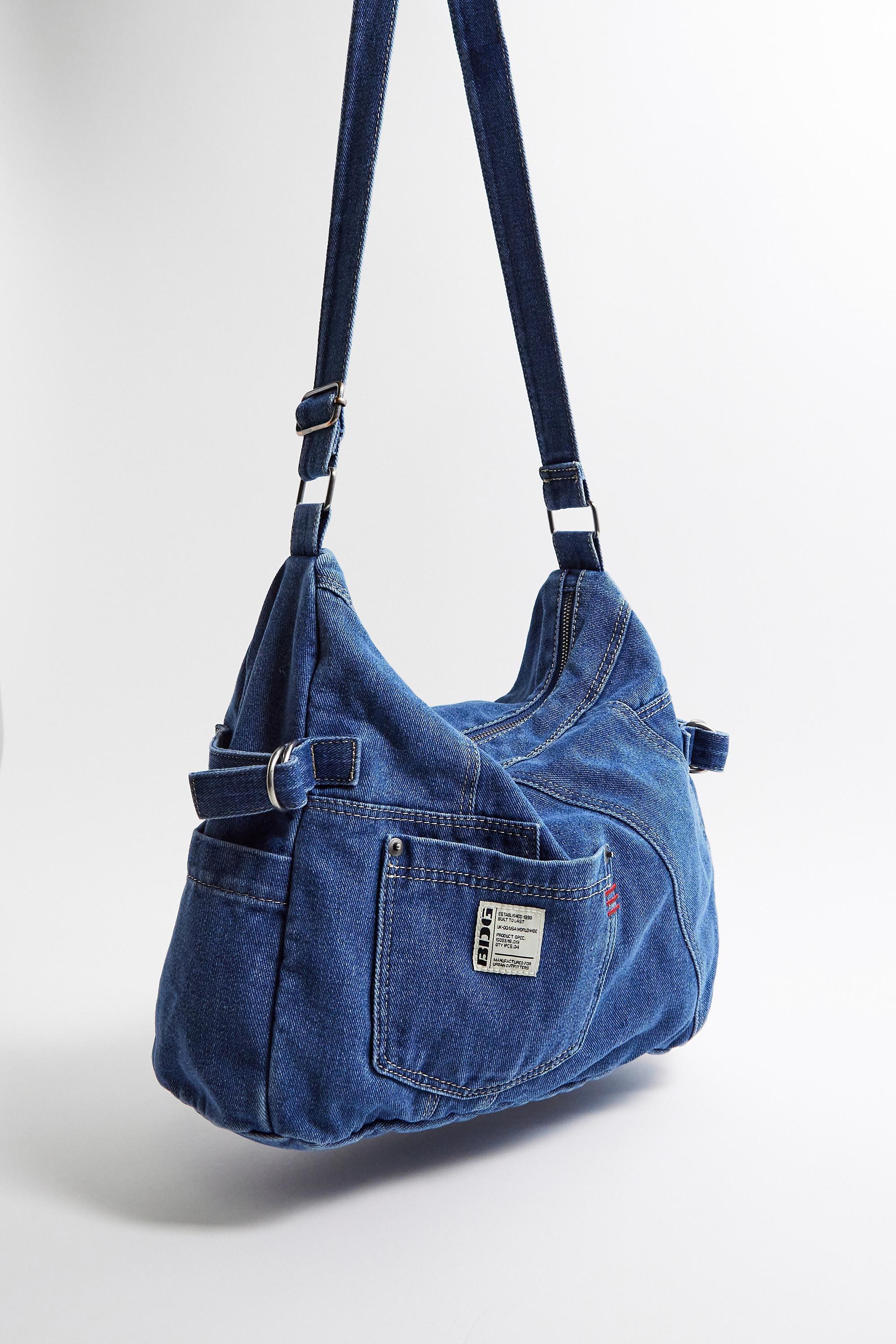 Blue Denim Patchwork Sling Bag, DENIM D, large image number 4