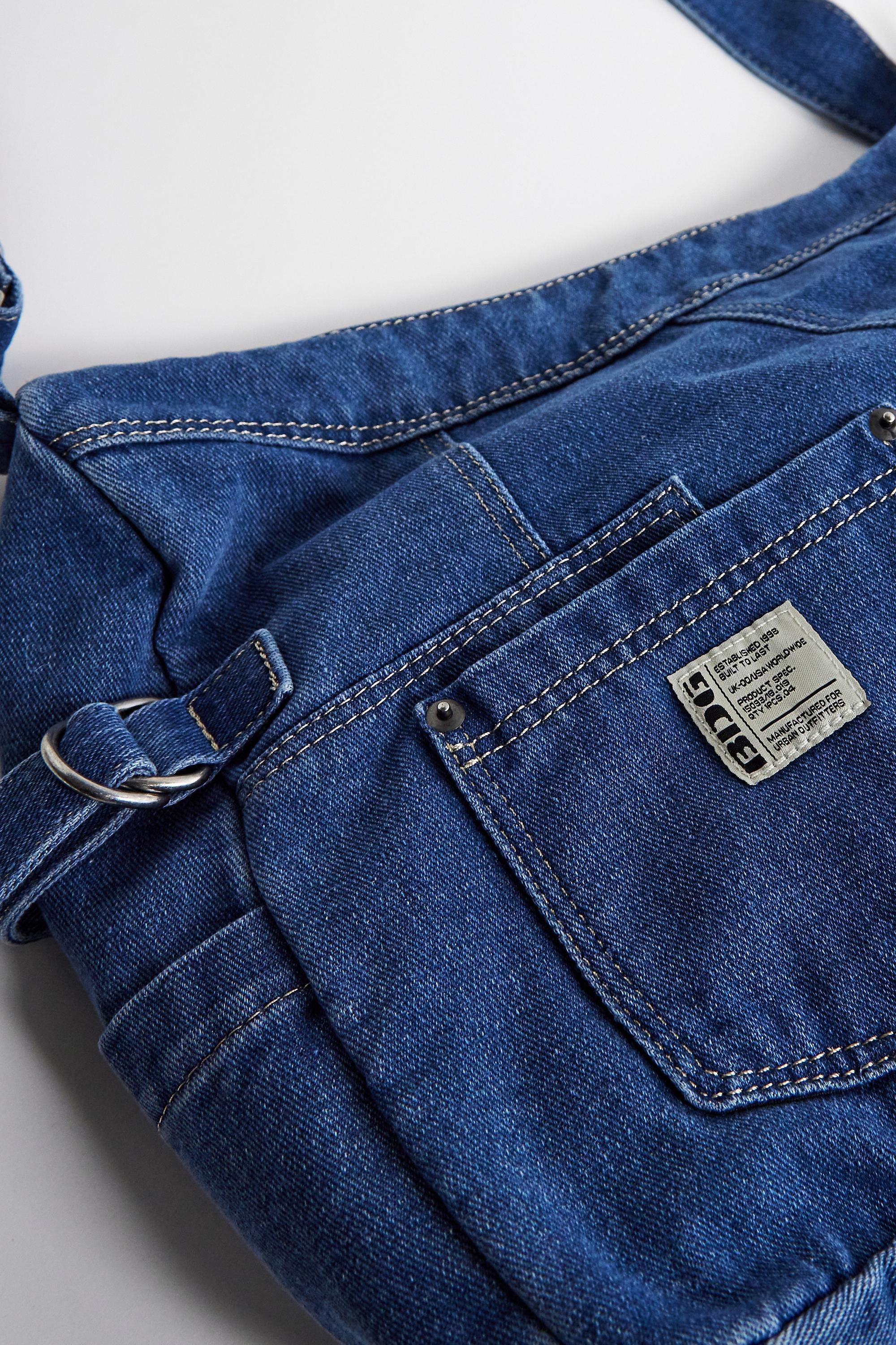 Blue Denim Patchwork Sling Bag, DENIM D, large image number 5