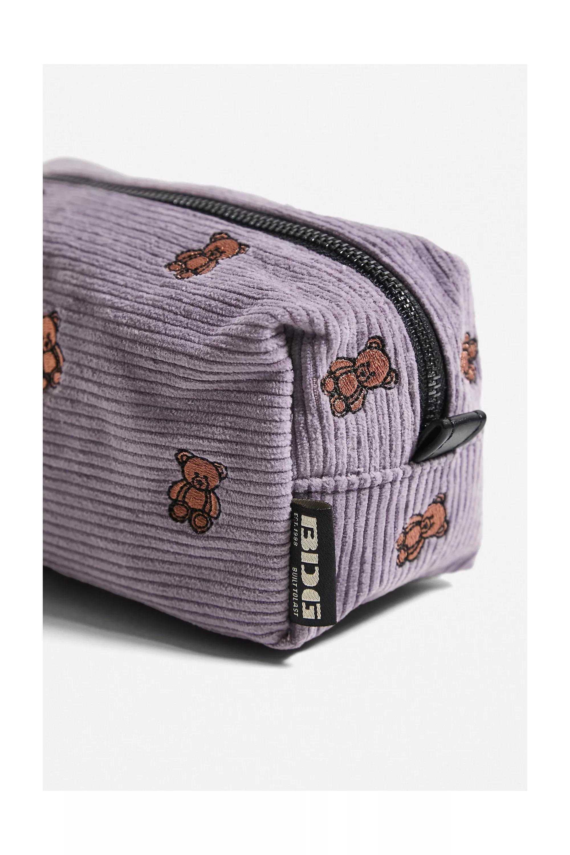 Purple Bdg Teddy Cord Makeup Bag, ASSORT, large image number 2