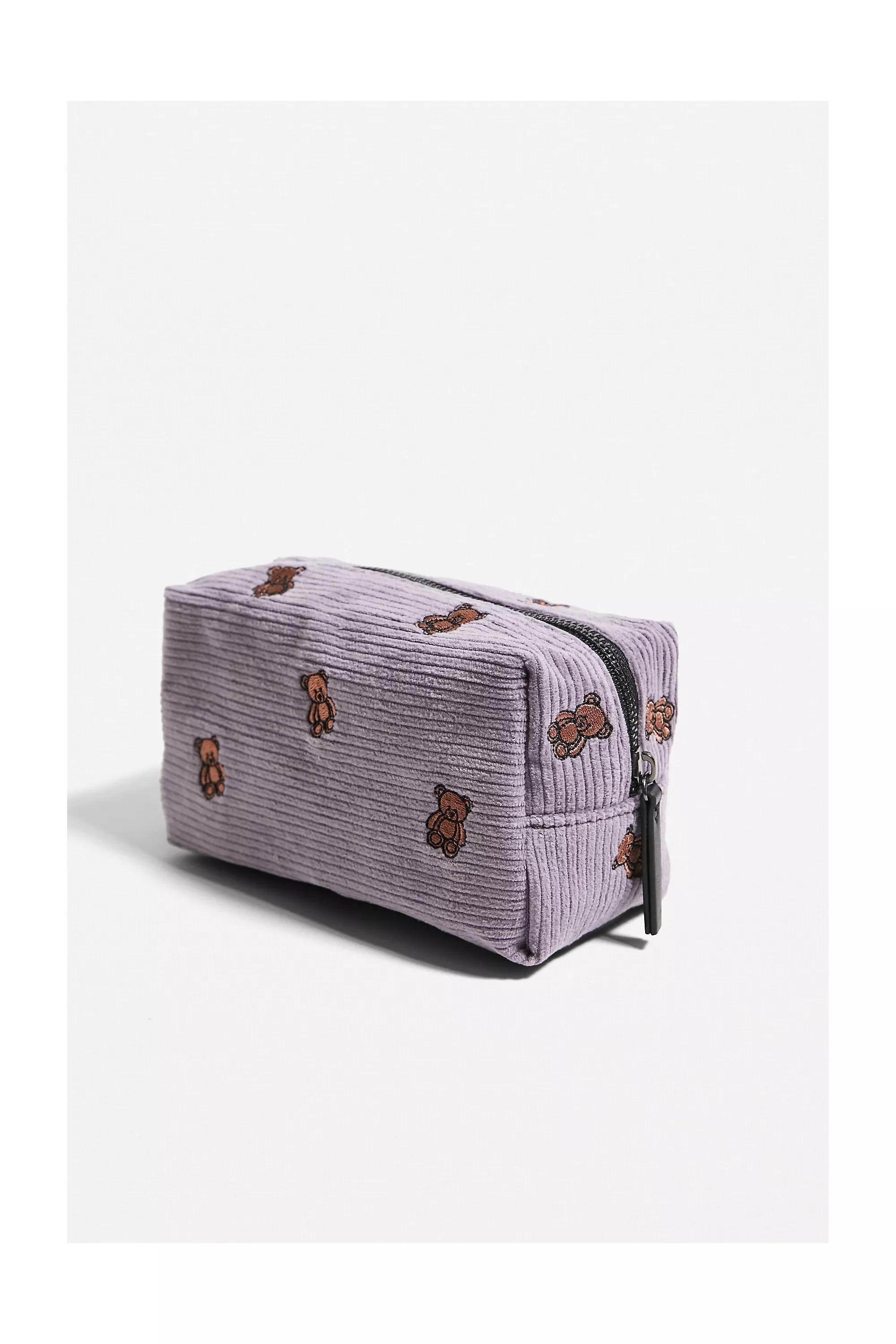 Purple Bdg Teddy Cord Makeup Bag, ASSORT, large image number 3