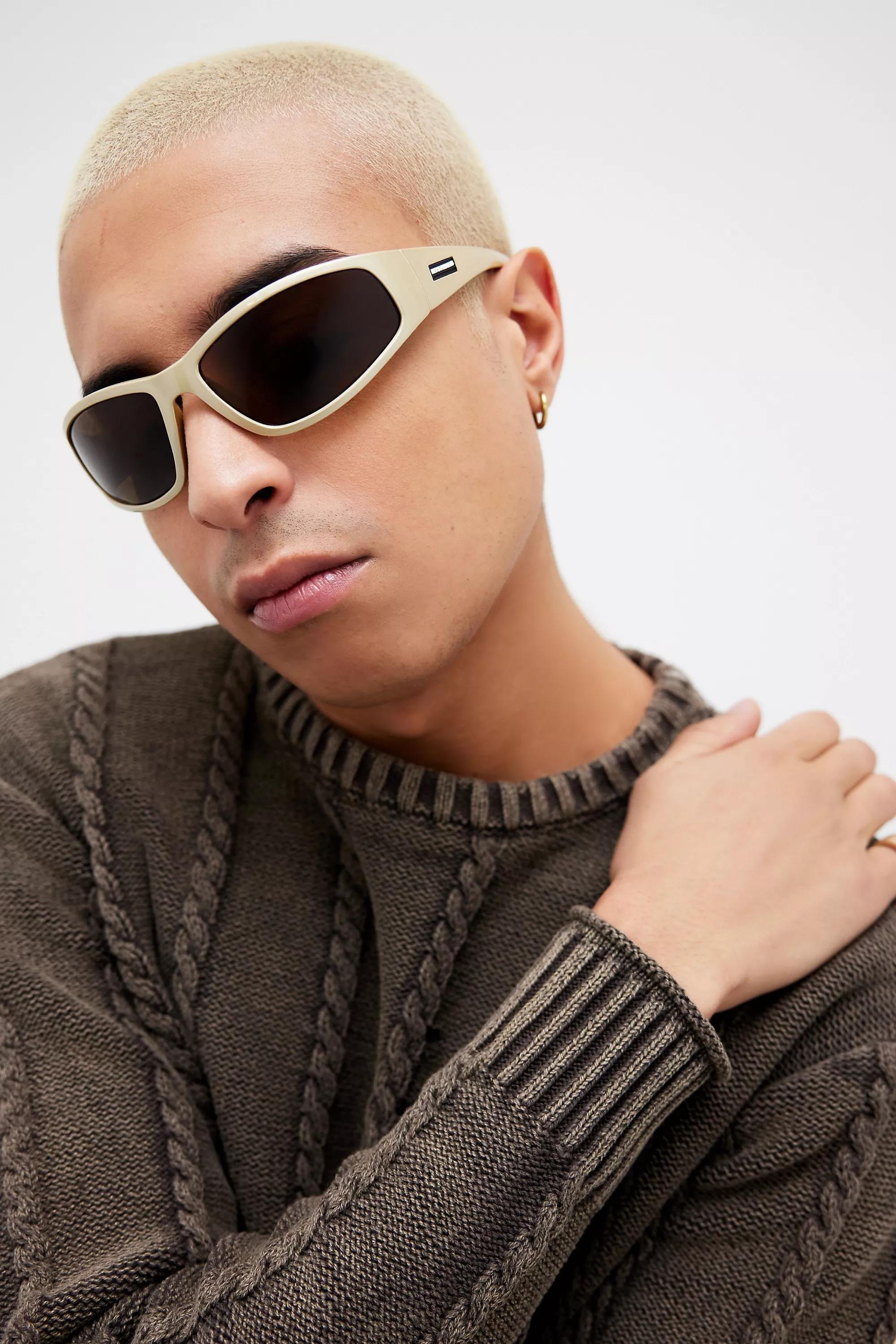 Gold Sports Wrap Sunglasses, GOLD, large image number 0