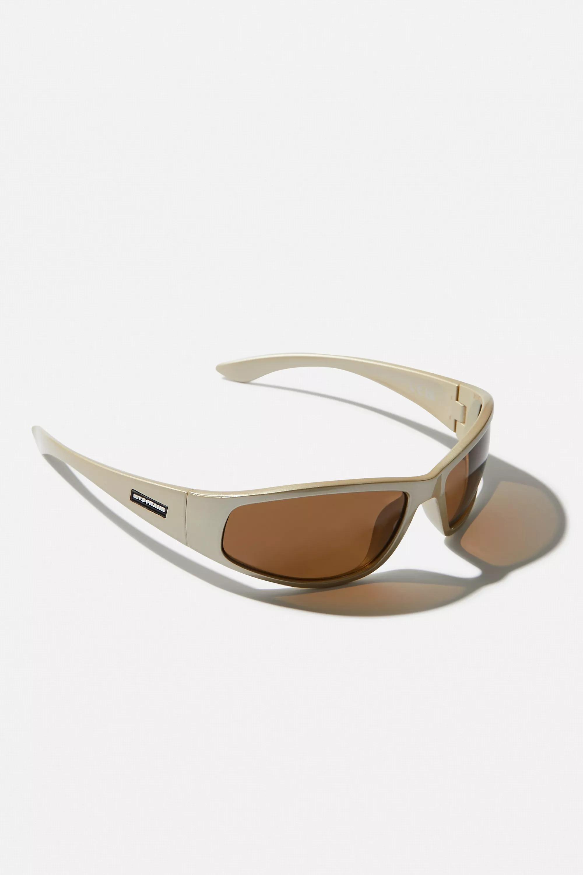Gold Sports Wrap Sunglasses, GOLD, large image number 1