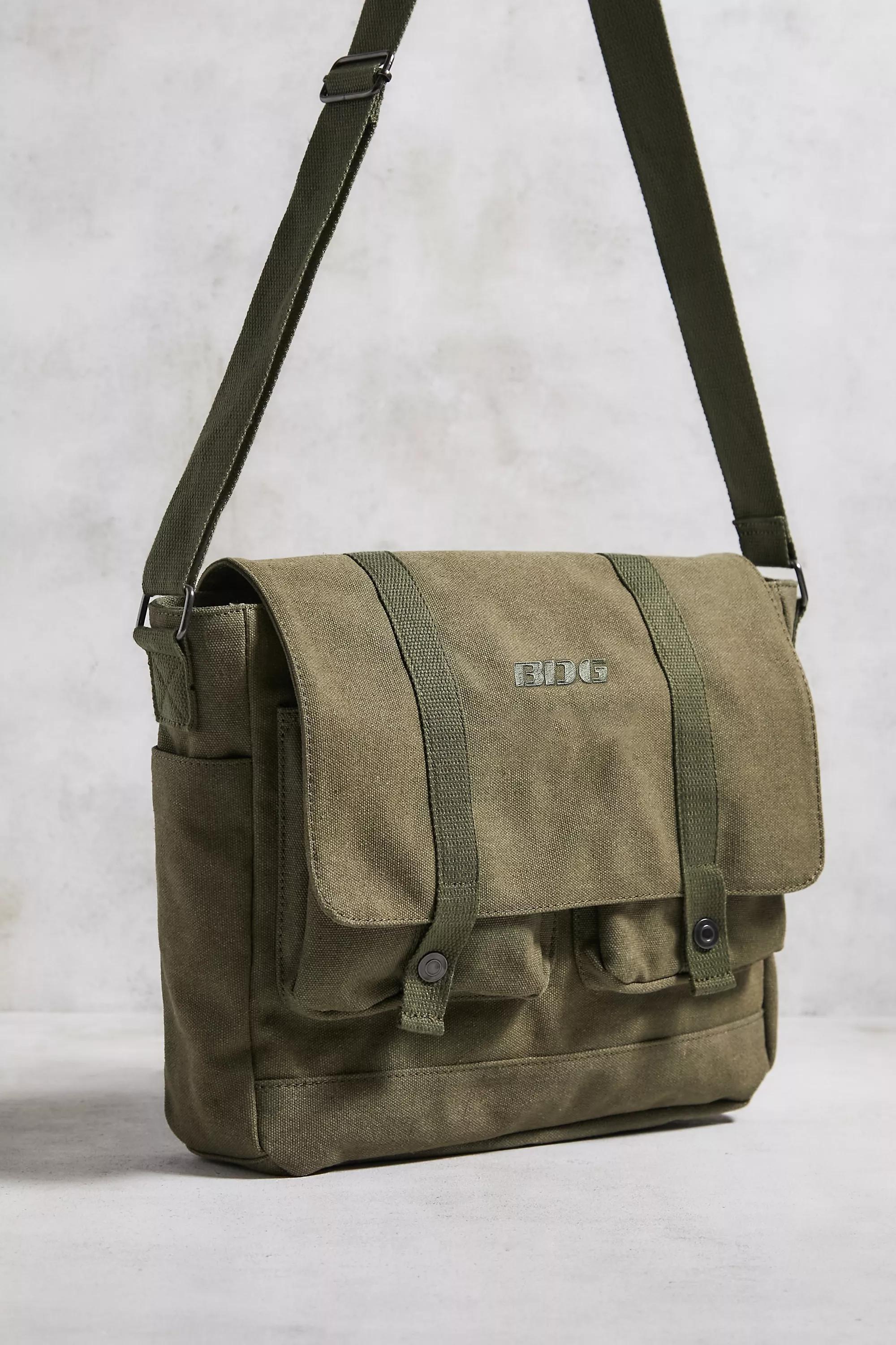 Beige Bdg Tan Canvas Messenger Bag, NEUTR, large image number 2