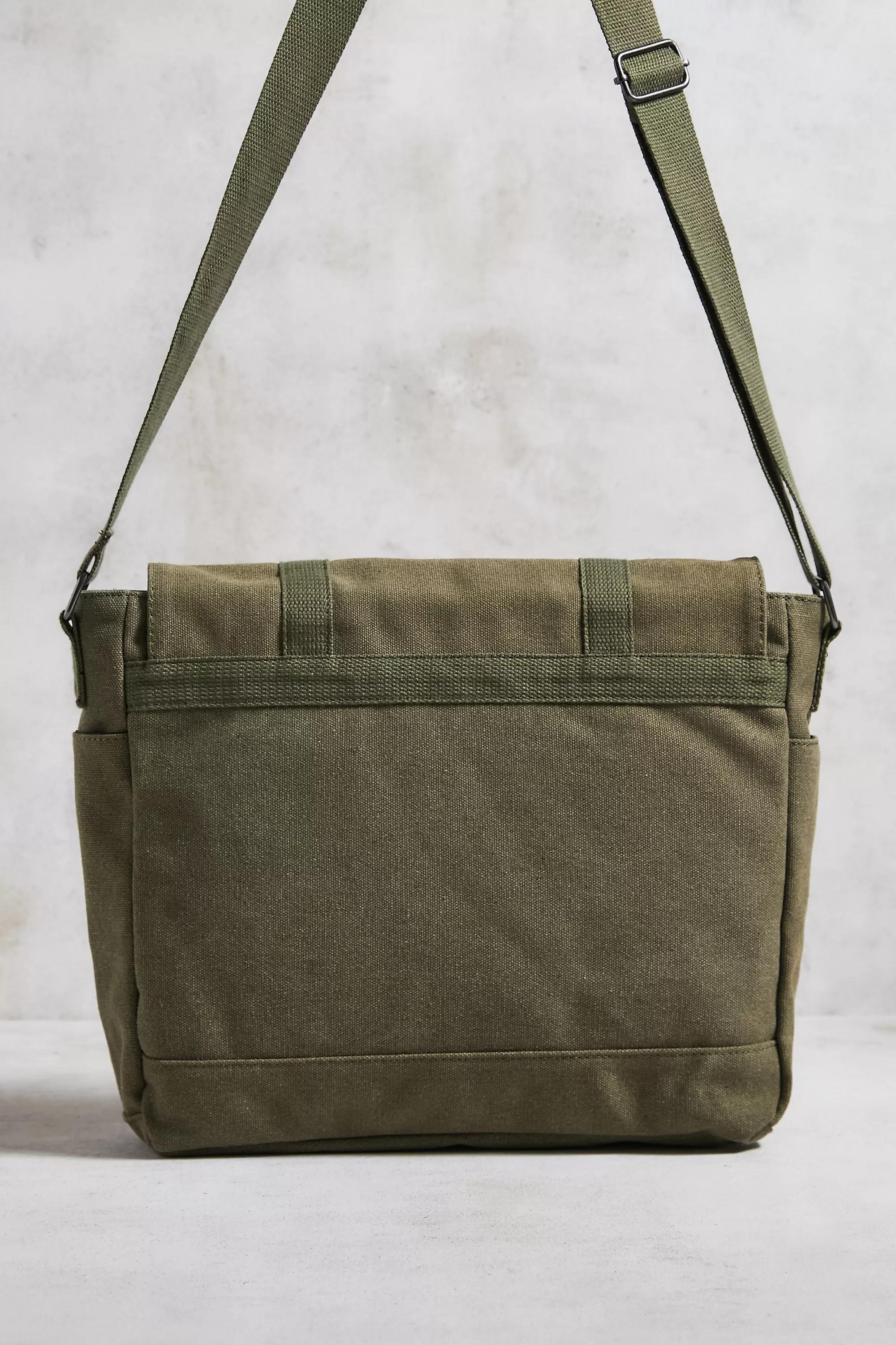 Beige Bdg Tan Canvas Messenger Bag, NEUTR, large image number 4