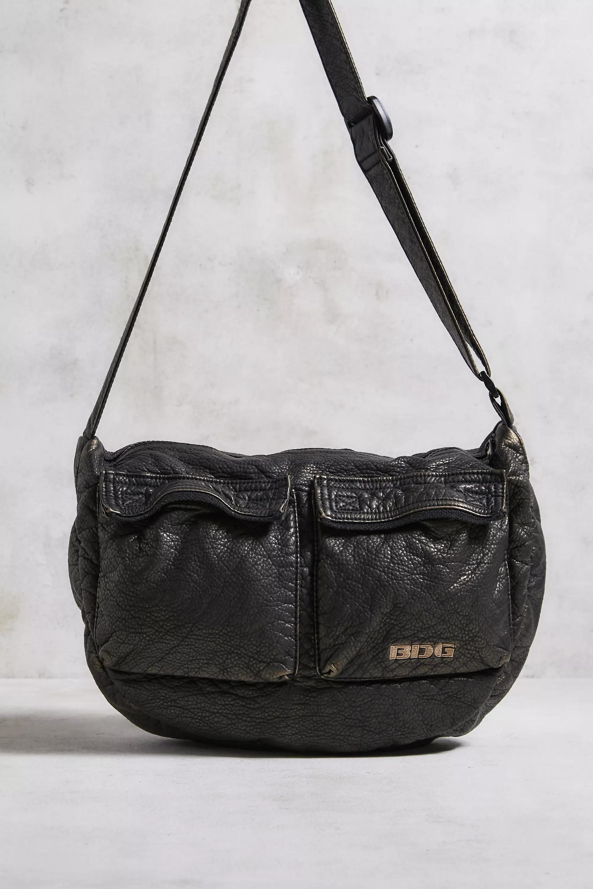 Black Bdg Faux Leather Sling Bag, BLK, large image number 0