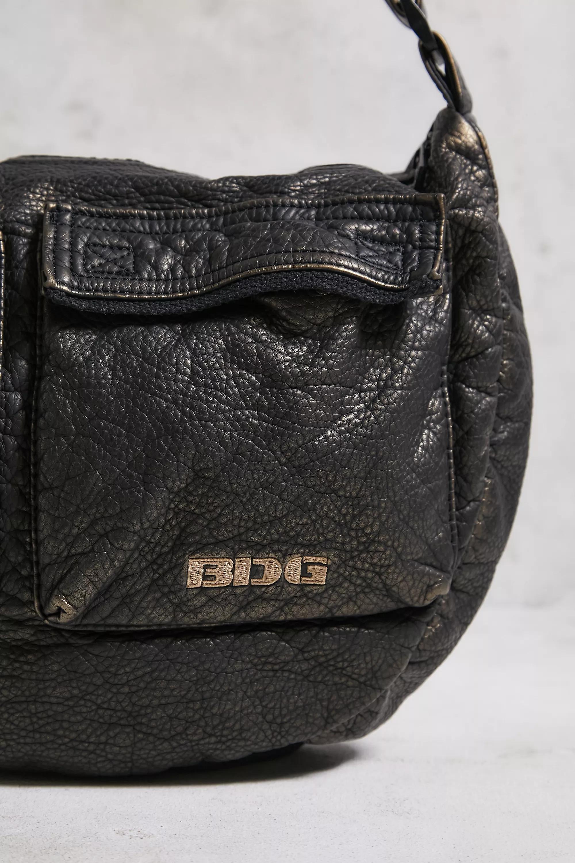 Black Bdg Faux Leather Sling Bag, BLK, large image number 2
