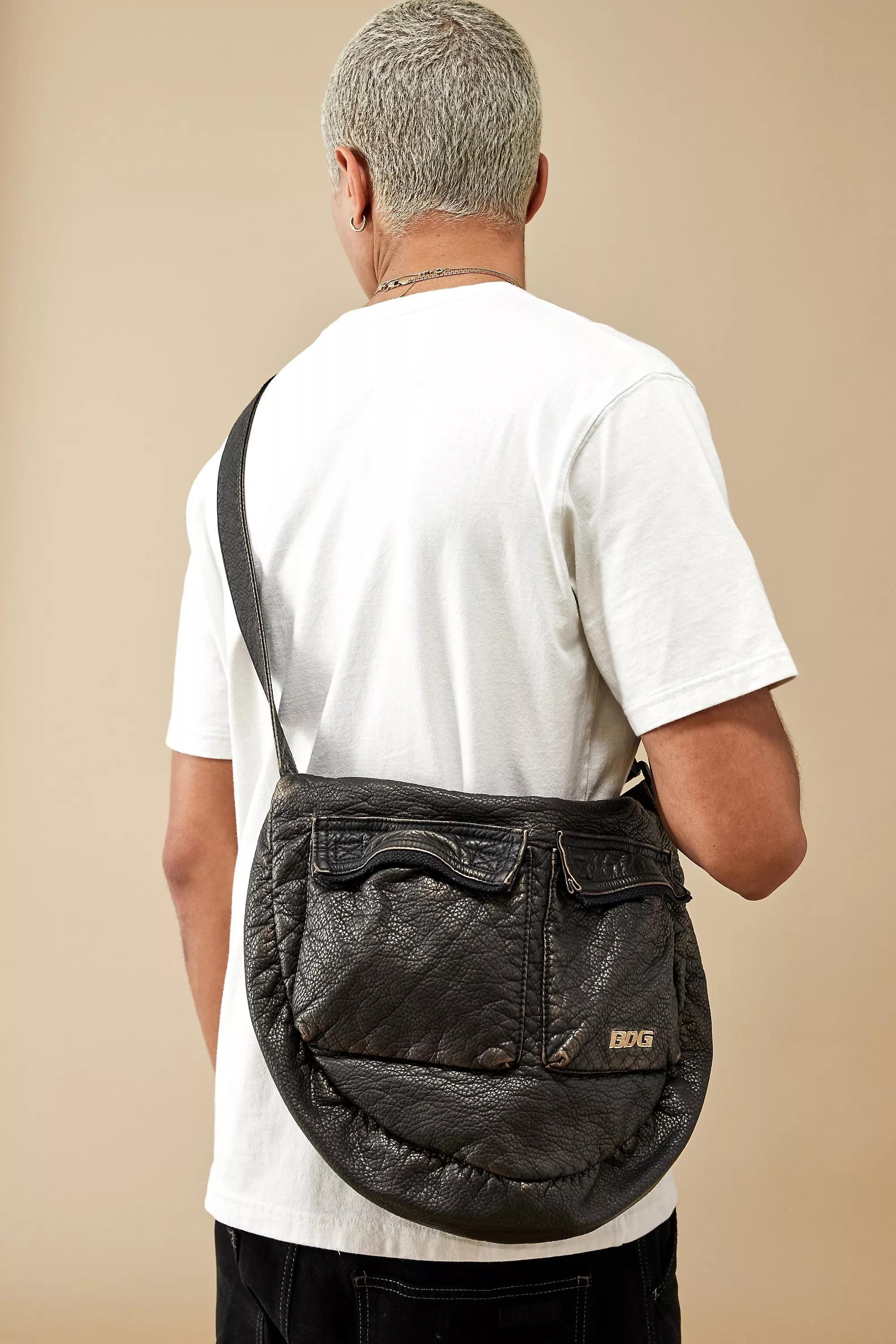 Black Bdg Faux Leather Sling Bag, BLK, large image number 5