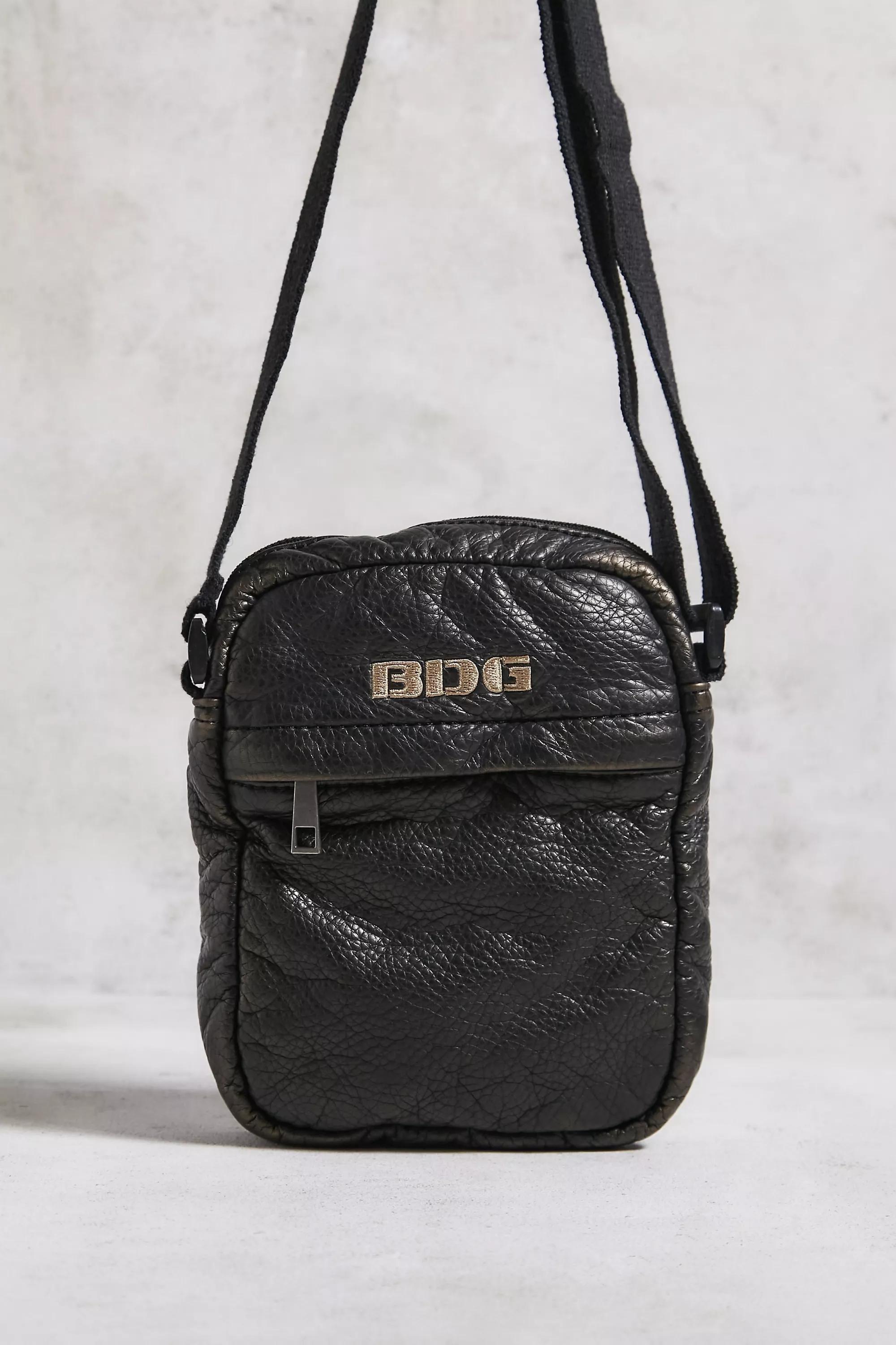 Black Bdg Faux Leather Crossbody Bag, BLK, large image number 1