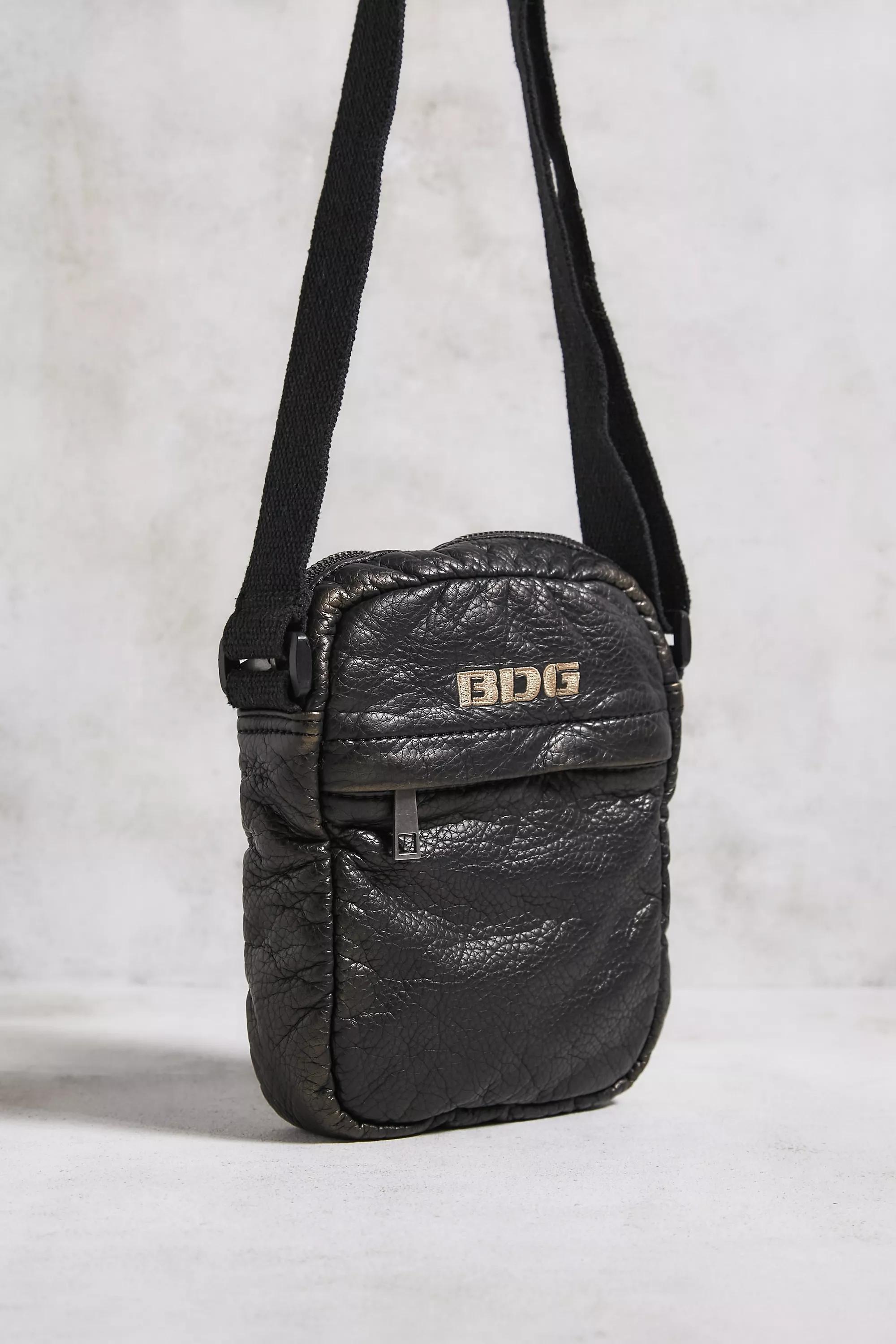 Black Bdg Faux Leather Crossbody Bag, BLK, large image number 2