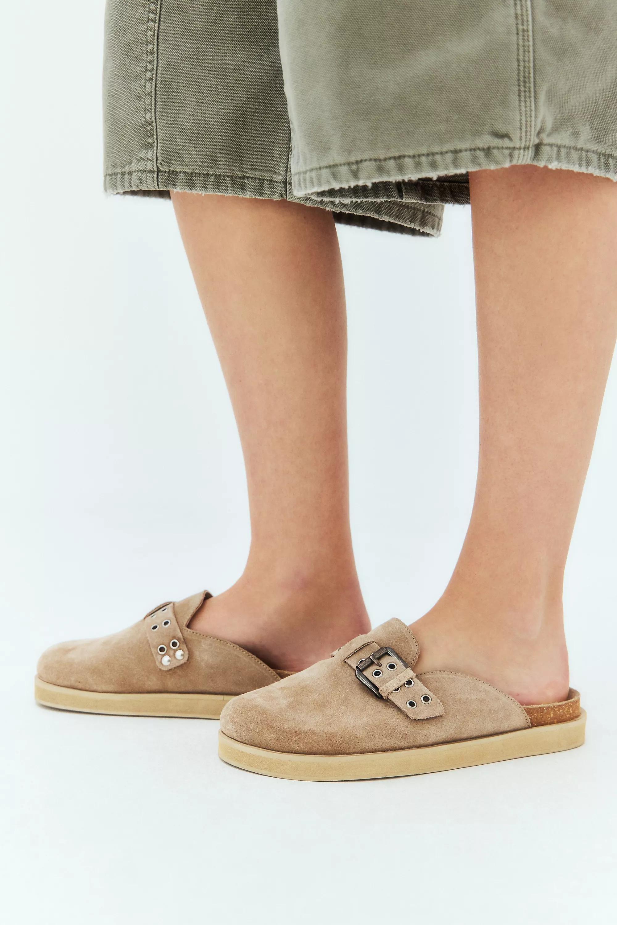 Beige Uo Brooke Suede Mules, , large image number 0