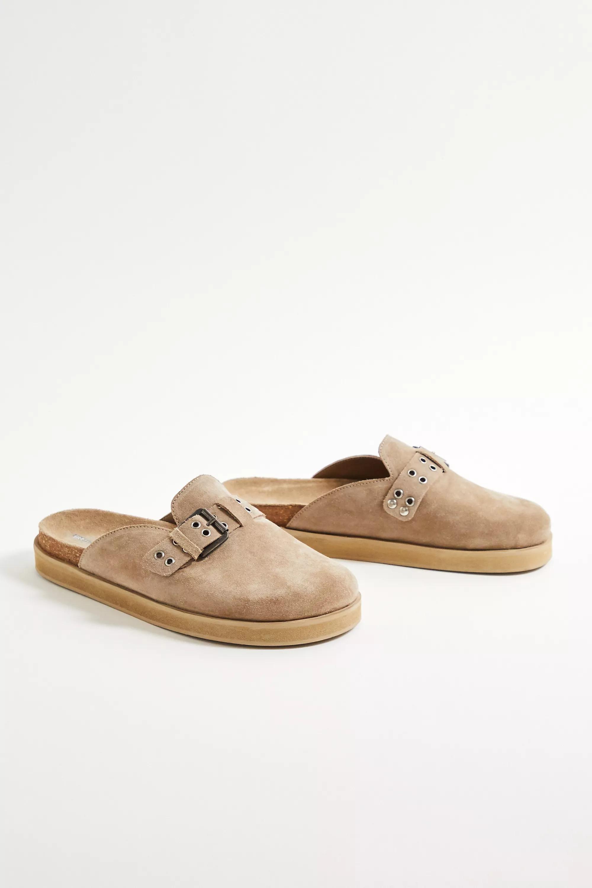 Beige Uo Brooke Suede Mules, , large image number 1
