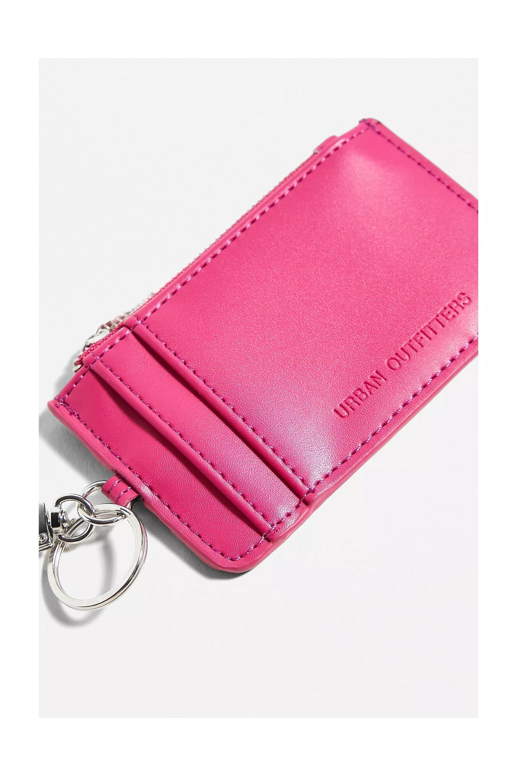 Pink Uo Carabiner Clip Cardholder, PINK, large image number 1