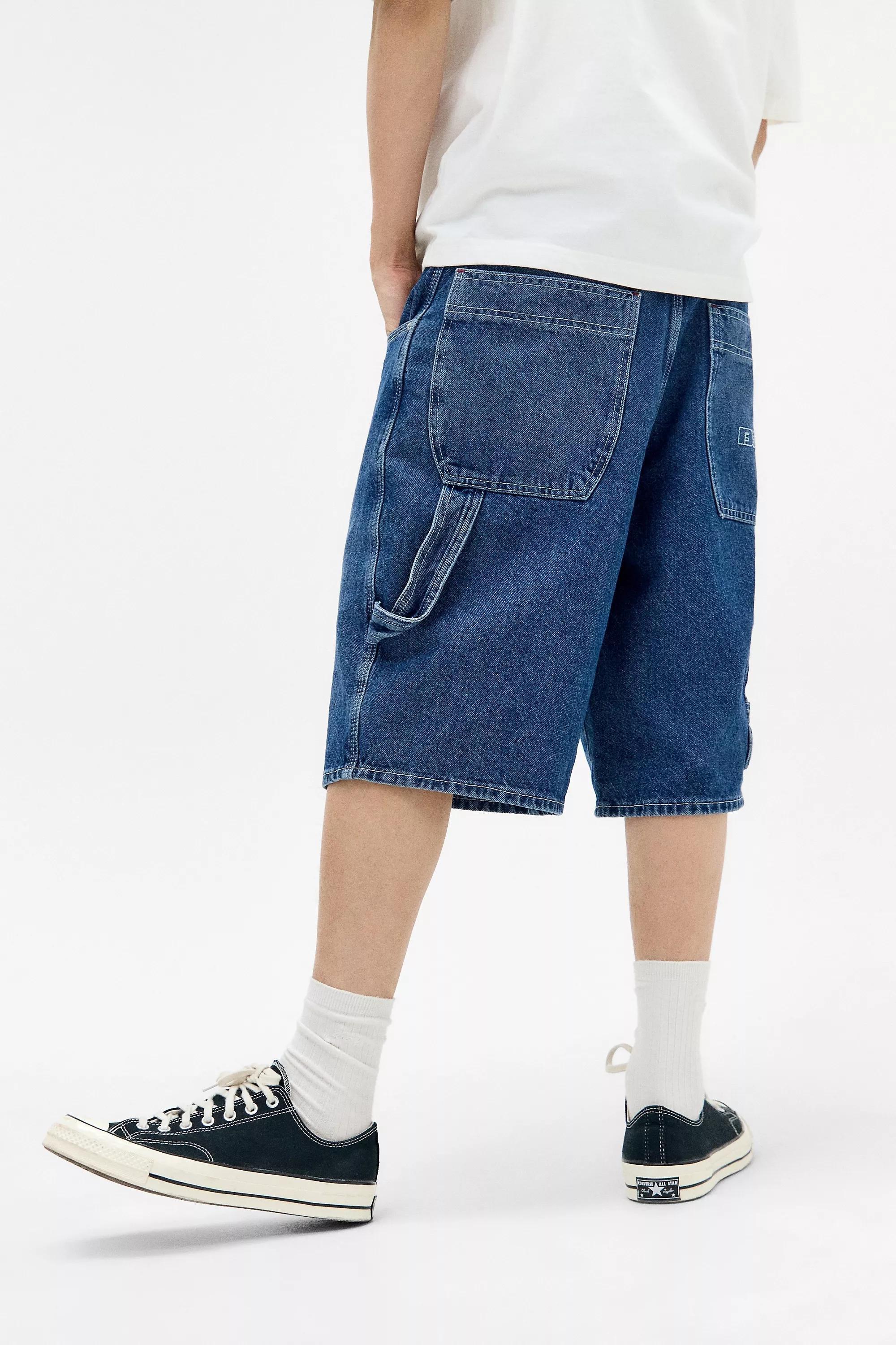 Blue Bdg Washed Oversized Carpenter Shorts, , large image number 3