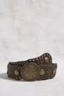 Urban Outfitters - Brown Faux Leather Oval Link Concho Belt