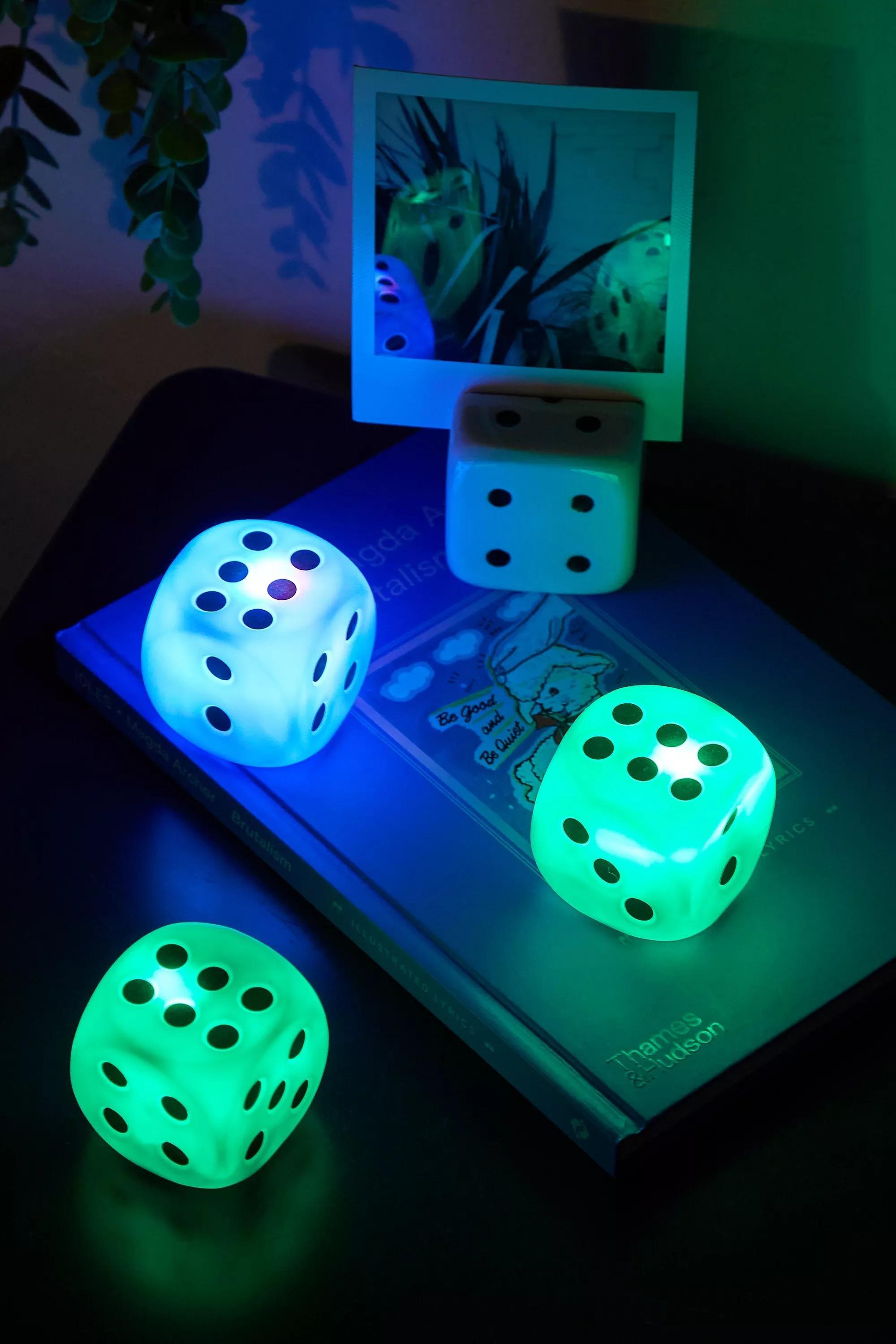 Multicolour Mini Led Dice, Set Of 3, ASSORT, large image number 0