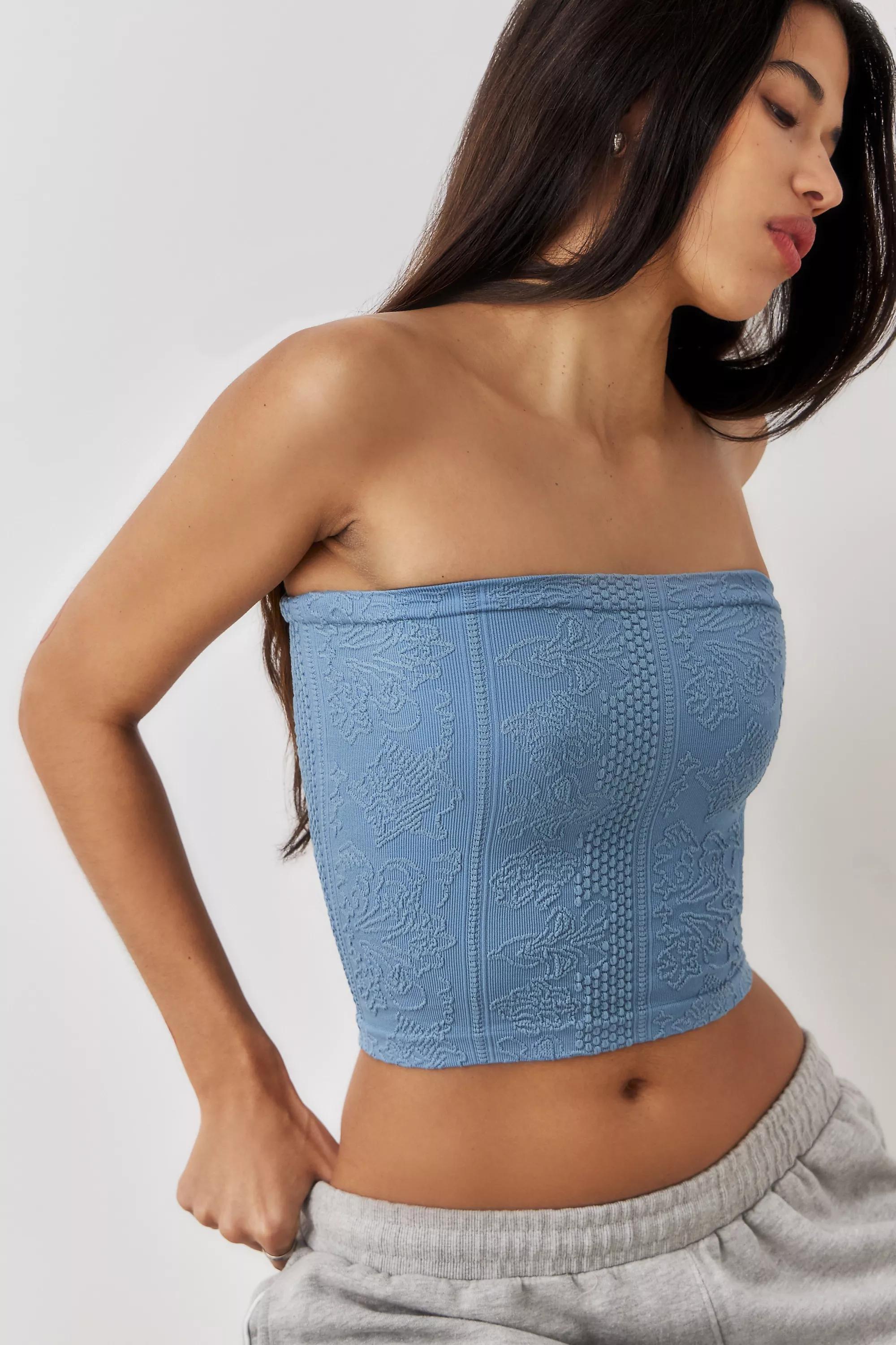 Blue Out From Under Textured Crop Top, , large image number 2
