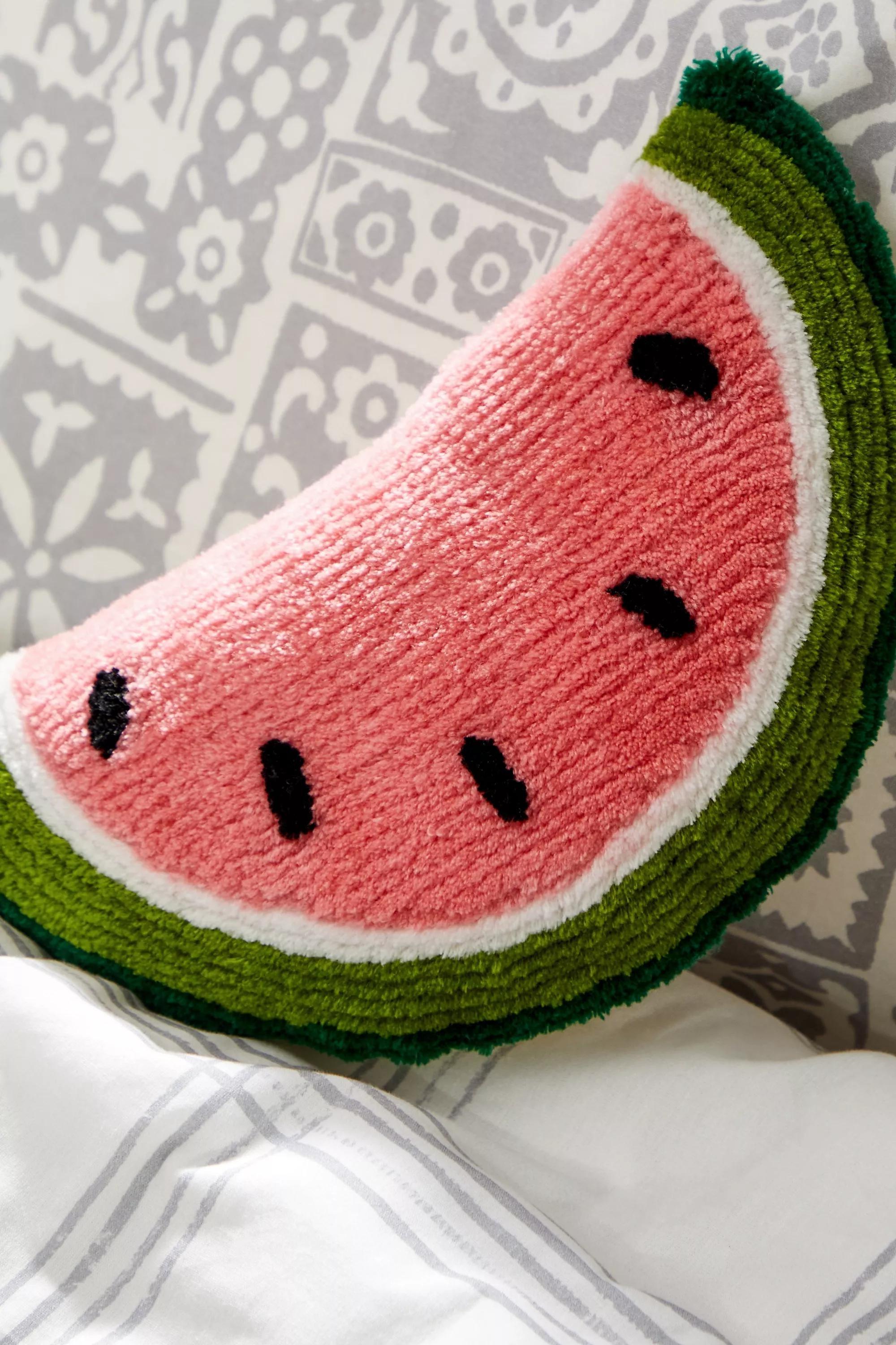 Pink Mini Watermelon Tufted Cushion, PINK, large image number 1