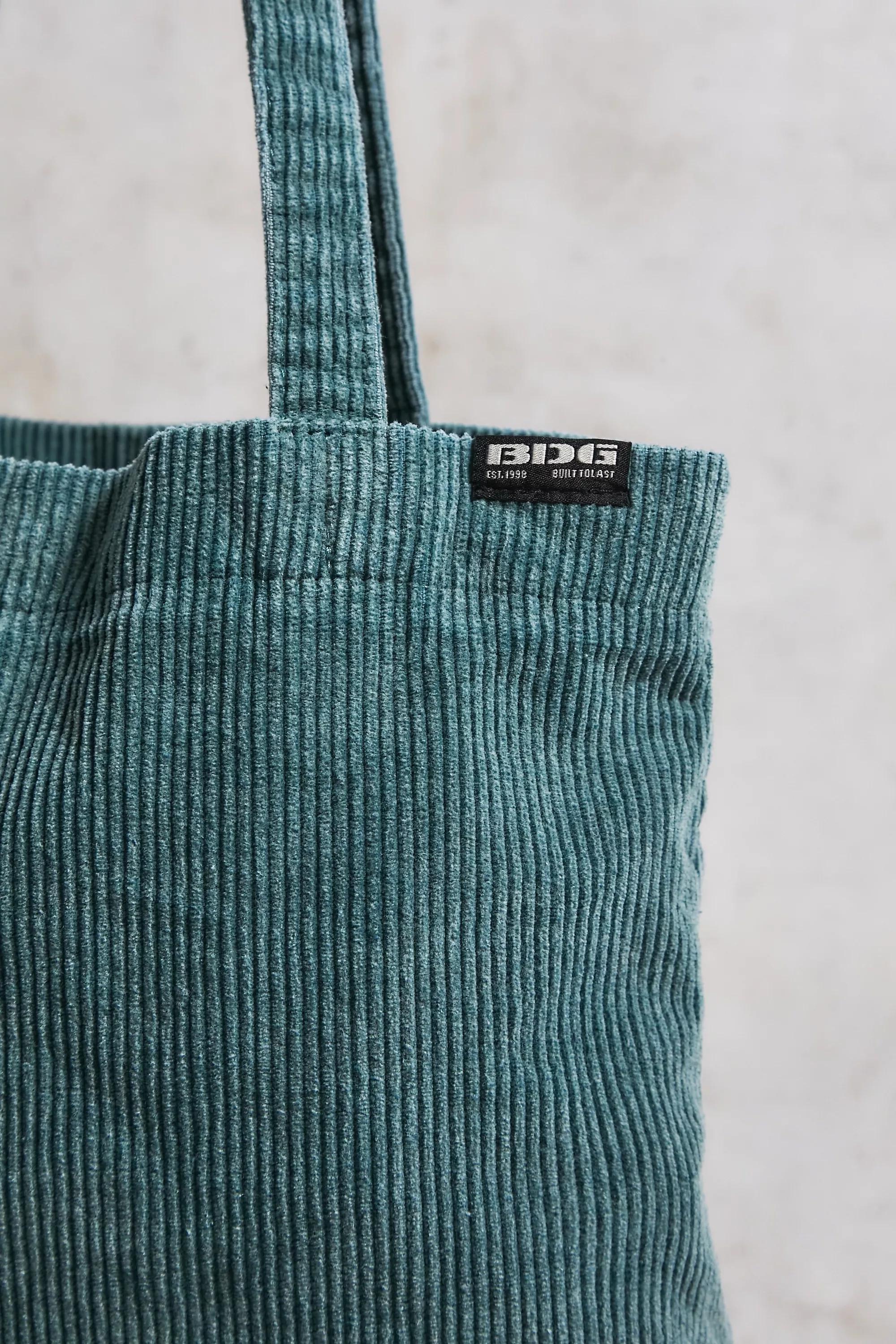 Green Bdg Tab Corduroy Tote Bag, GRN, large image number 2