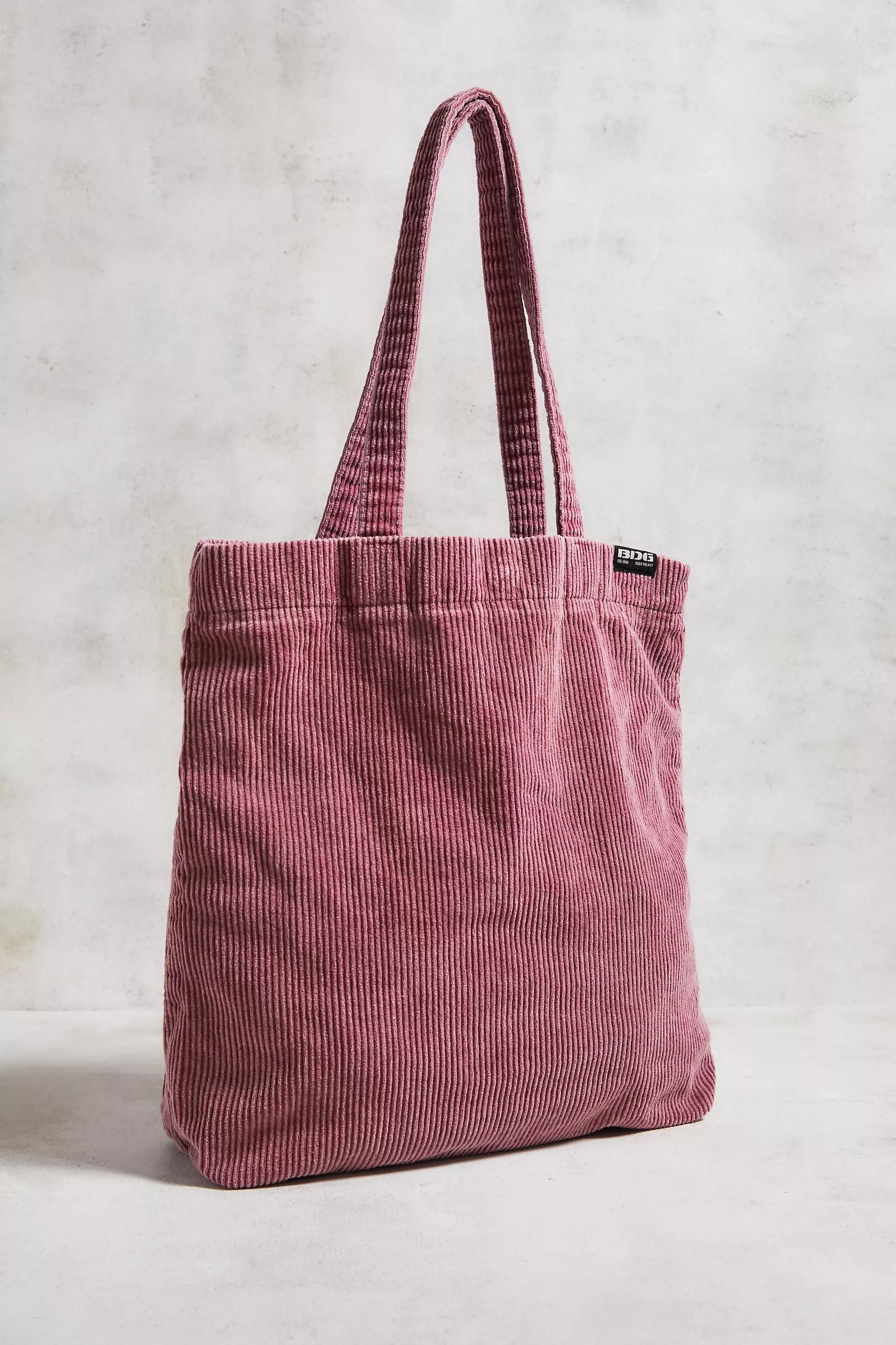 Red Bdg Corduroy Tote Bag, ROSE, large image number 3