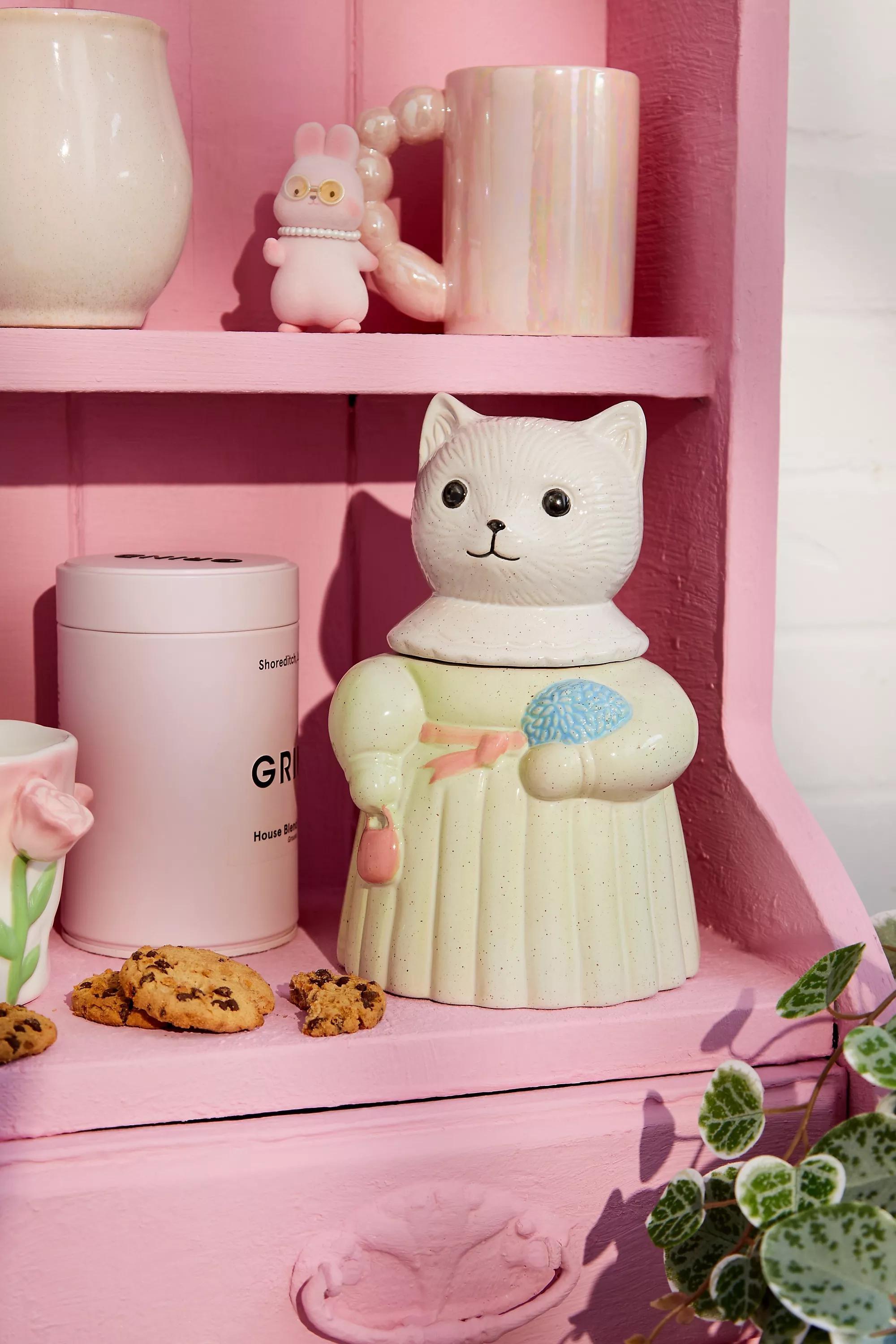 Multicolour Kitsch Cat Cookie Jar, ASSORT, large image number 0