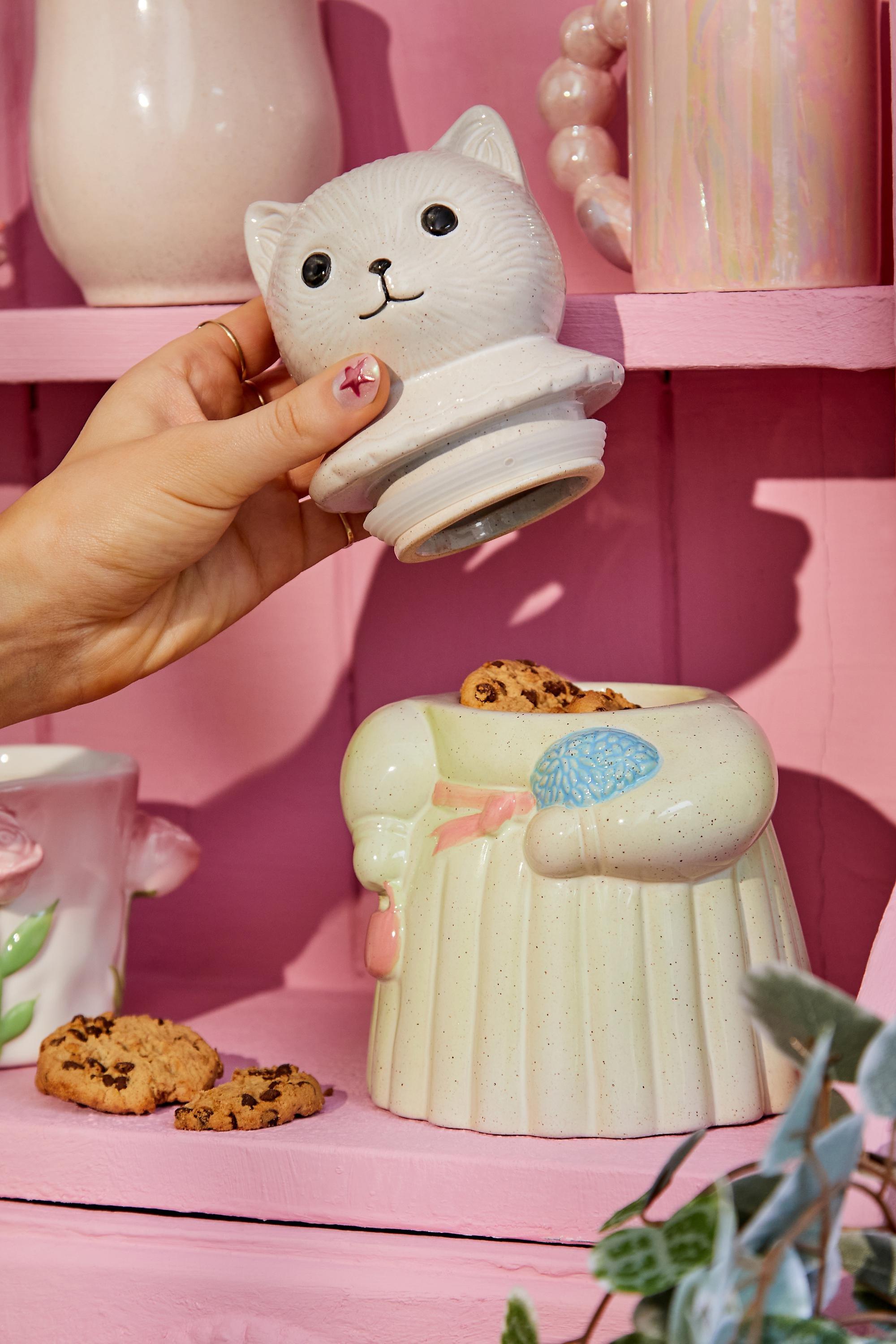 Multicolour Kitsch Cat Cookie Jar, ASSORT, large image number 1