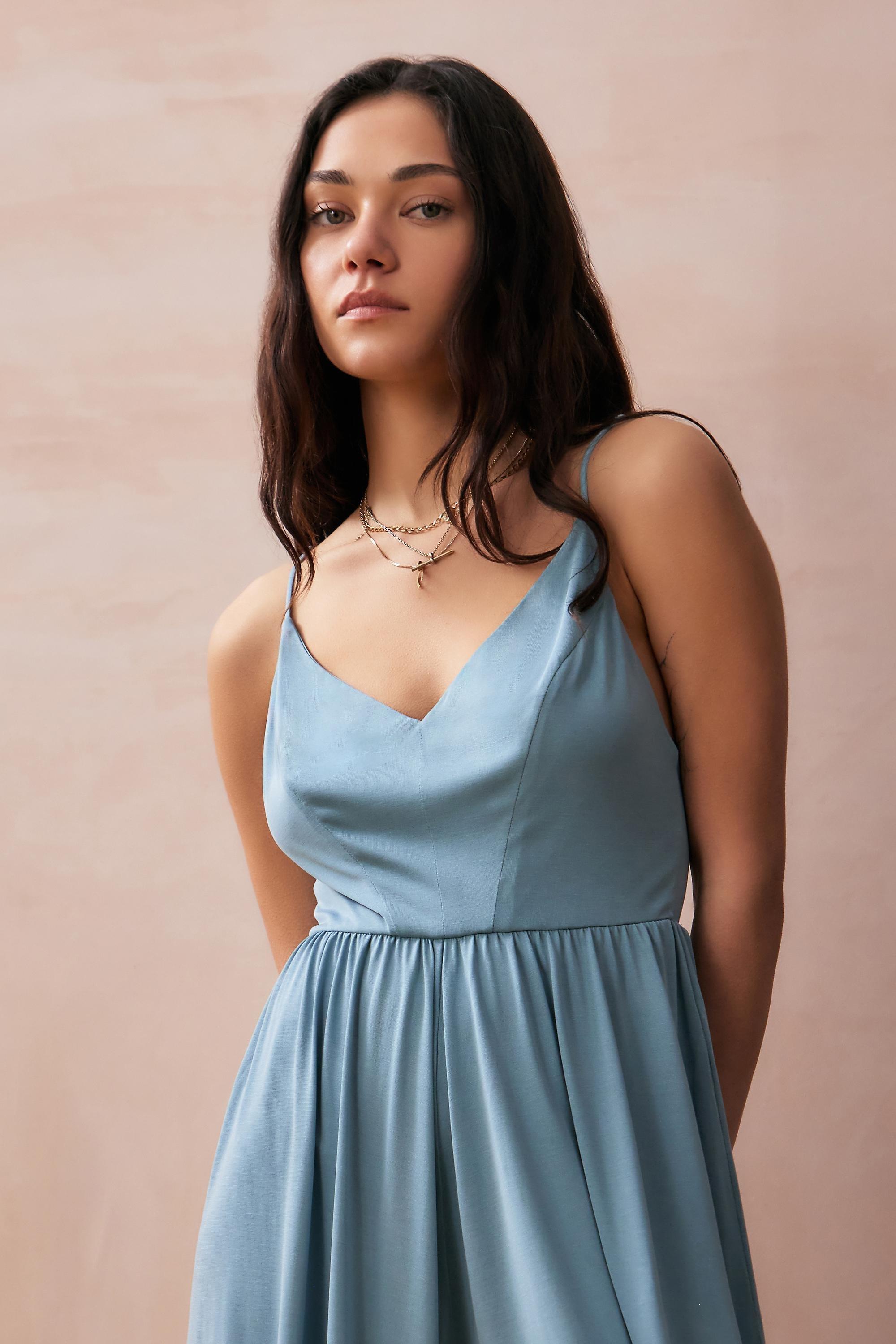 Blue Uo Sleeveless Culotte Jumpsuit, , large image number 2