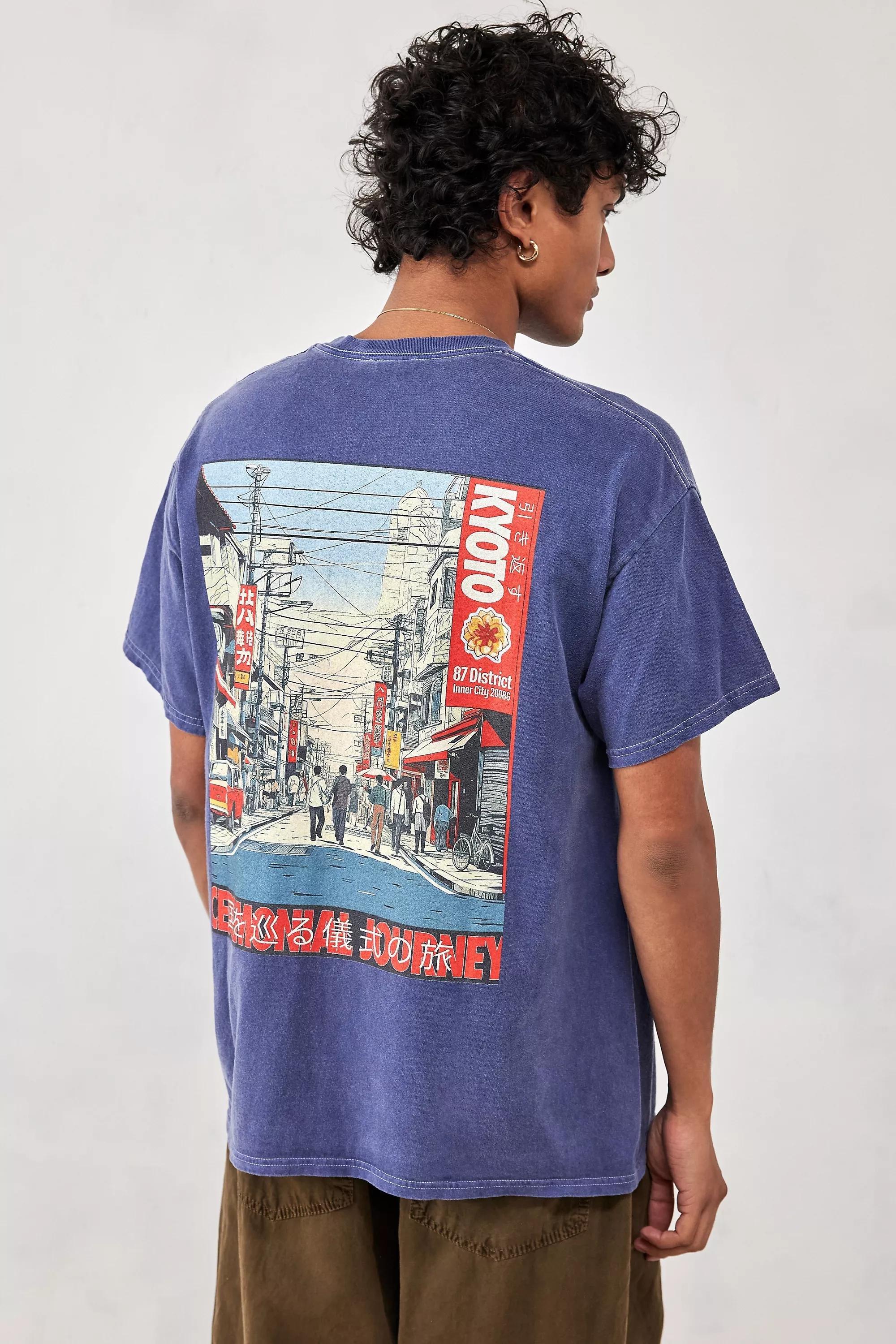 Blue Kyoto Town T-Shirt, , large image number 0