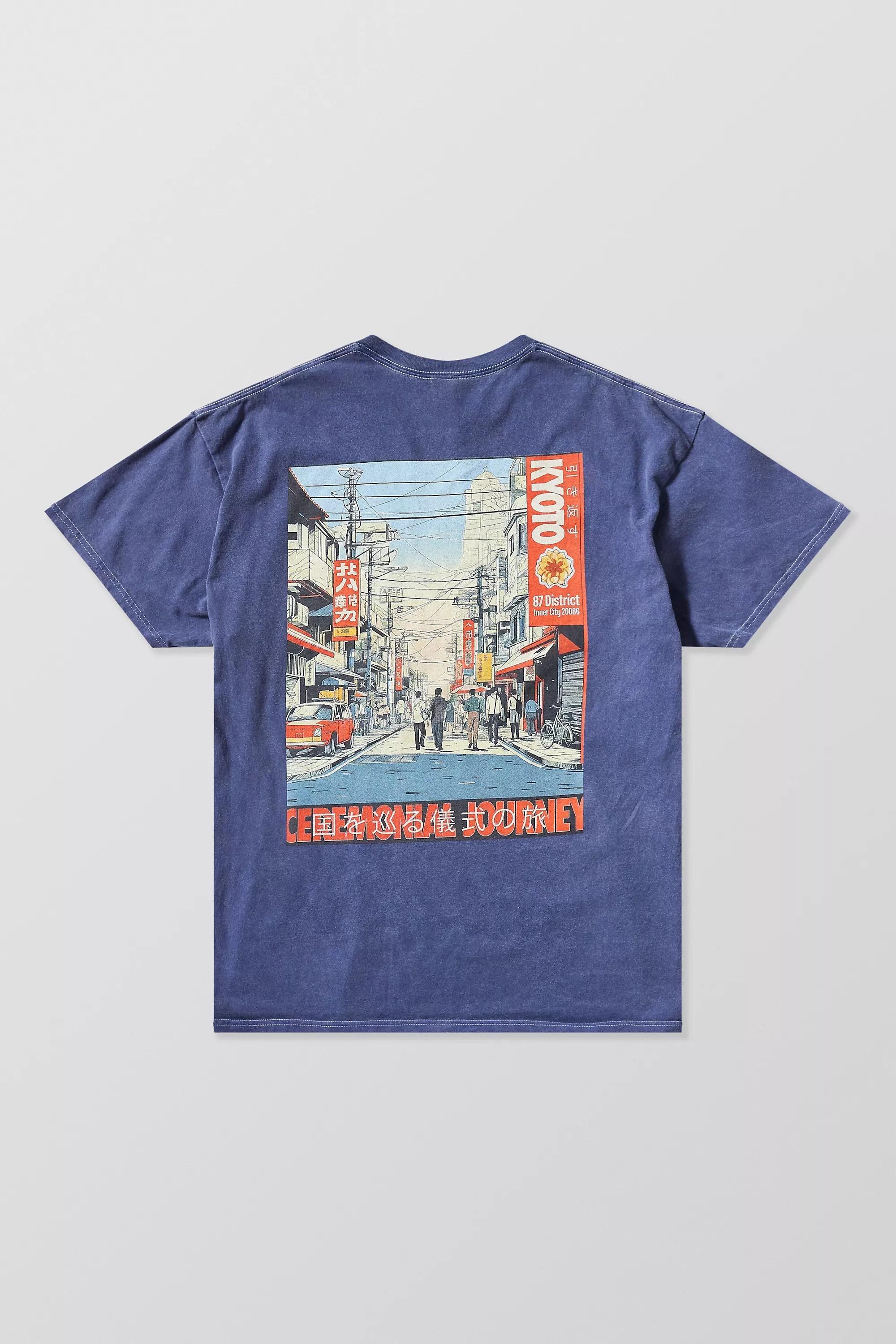 Blue Kyoto Town T-Shirt, , large image number 5