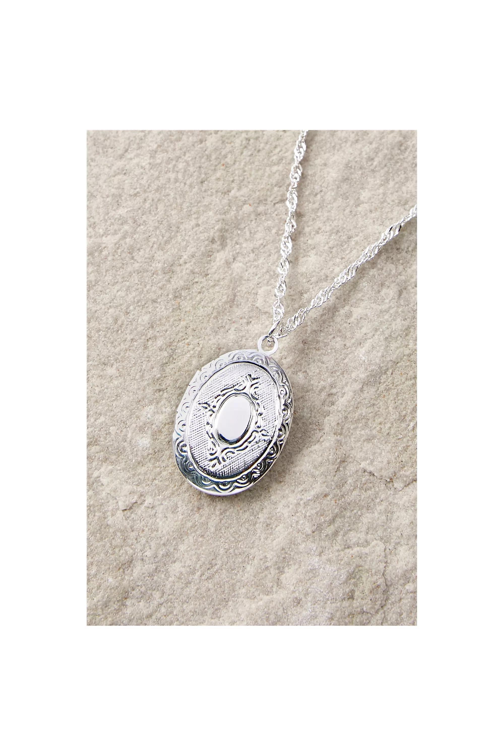 Silver Silence + Noise Oval Entry Locket, SLVR, large image number 0