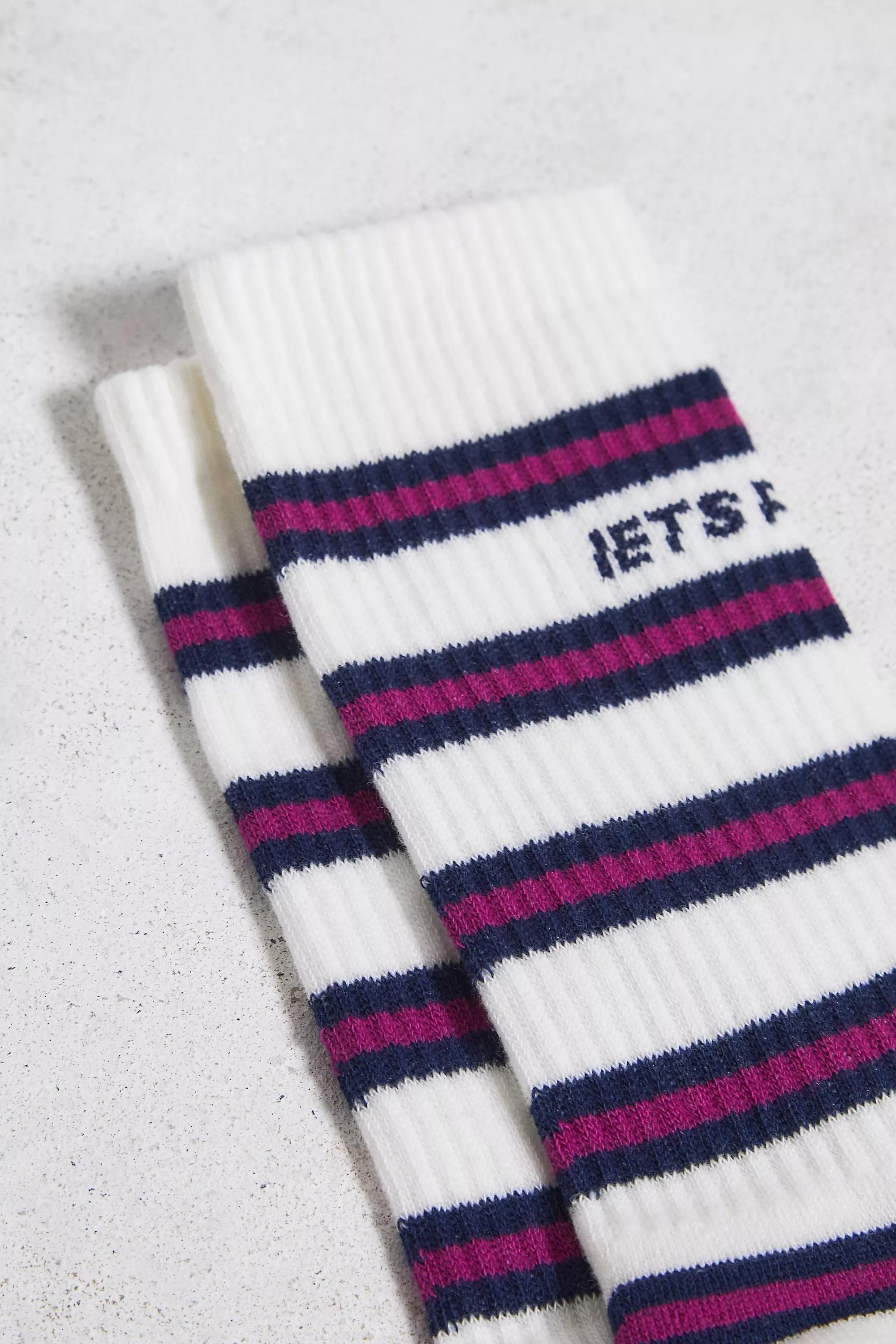 Navy Iets Frans Magenta Stripe Socks, NAVY, large image number 1