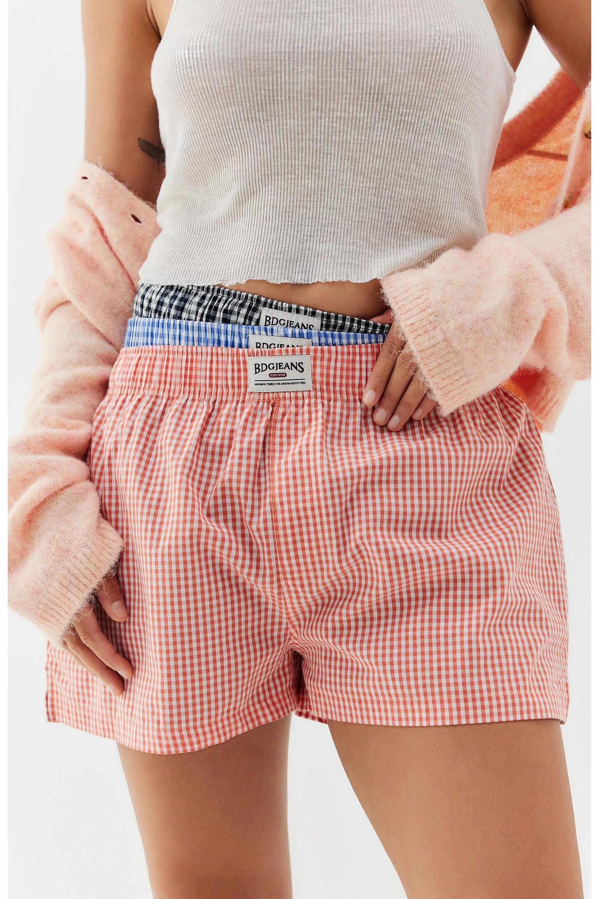 Black Bdg Plaid Boxer Shorts, , large image number 4