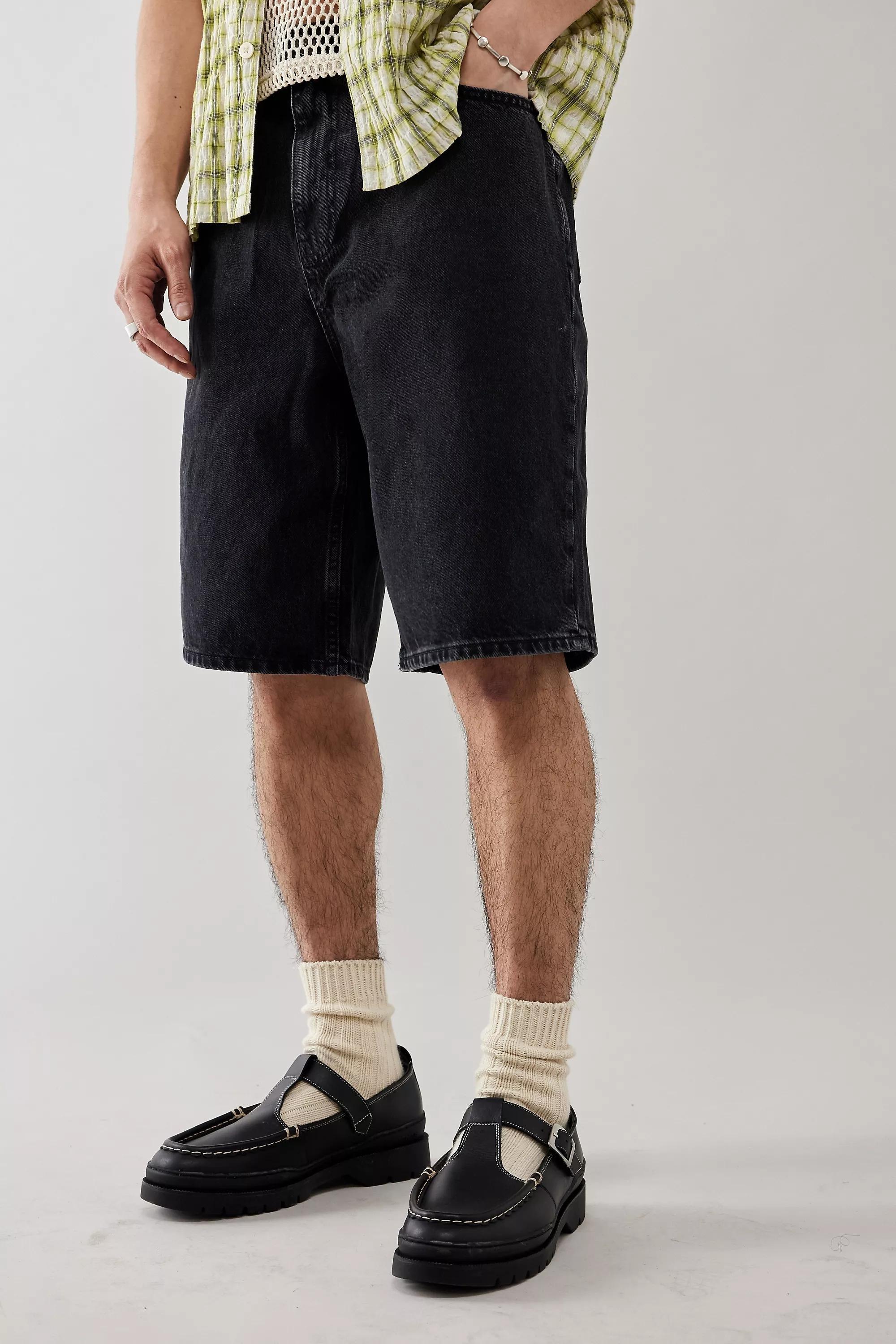 Black Bdg Washed Denim Jack Shorts, , large image number 0