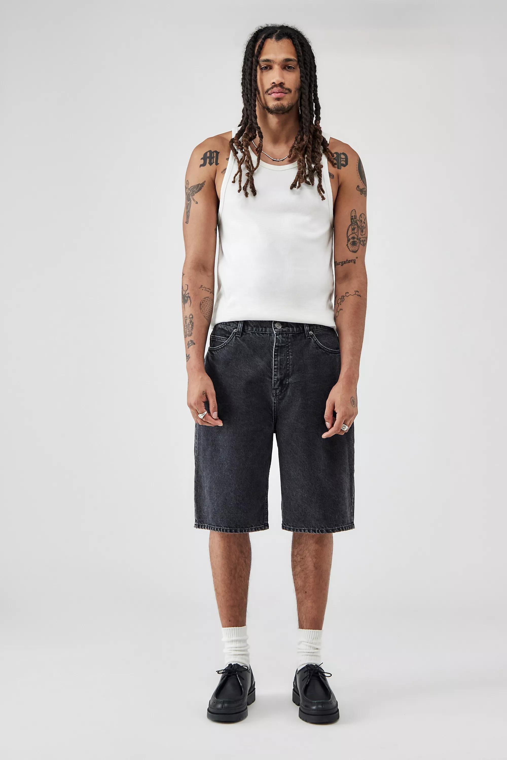 Black Bdg Washed Denim Jack Shorts, , large image number 4