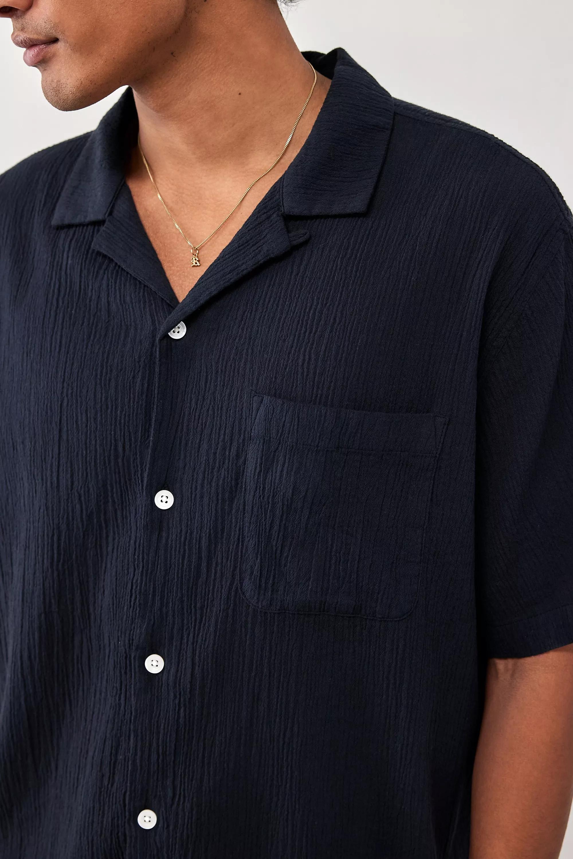 Black Crinkle Shirt, , large image number 1