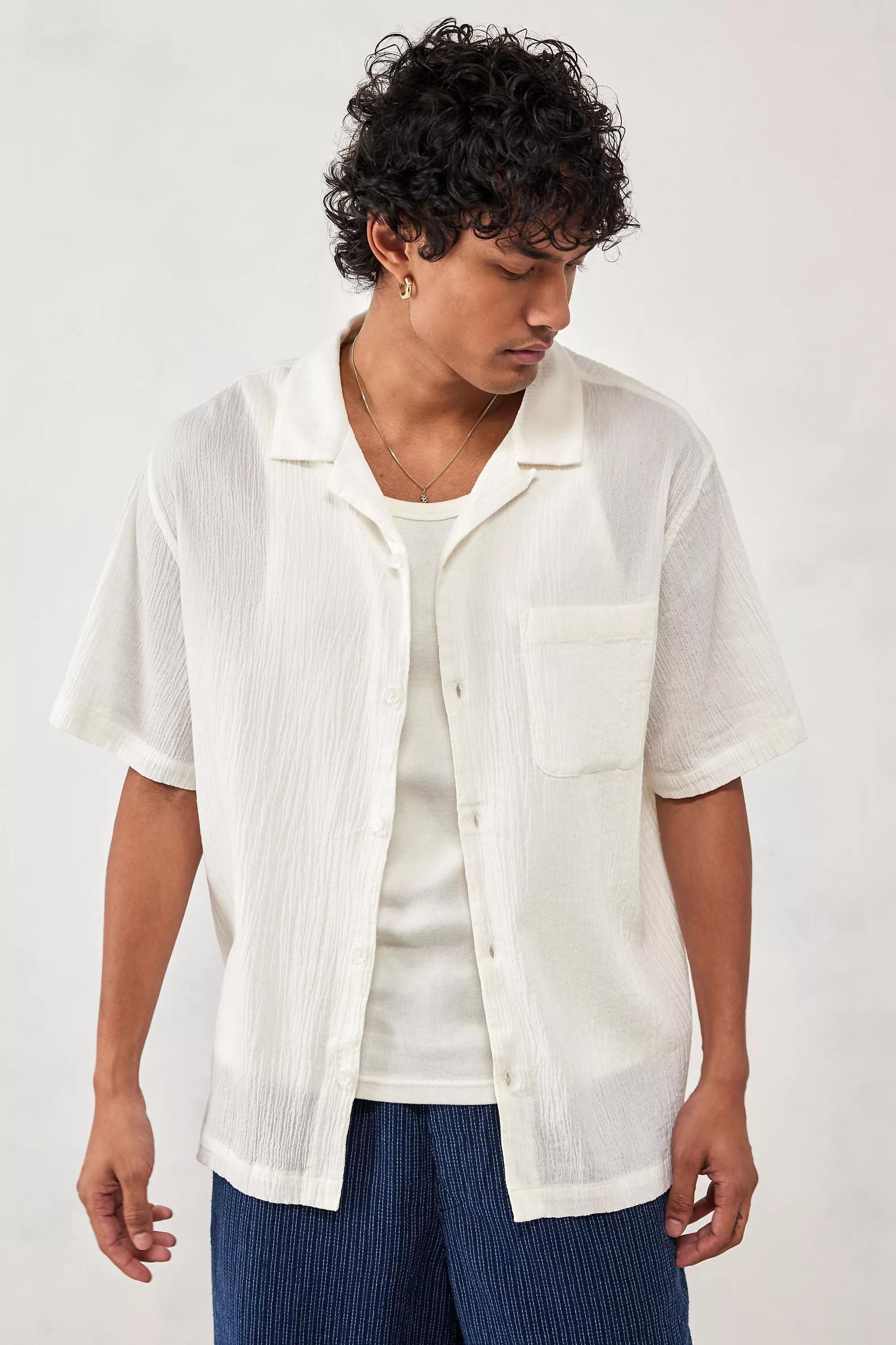 White Crinkle Shirt, , large image number 0