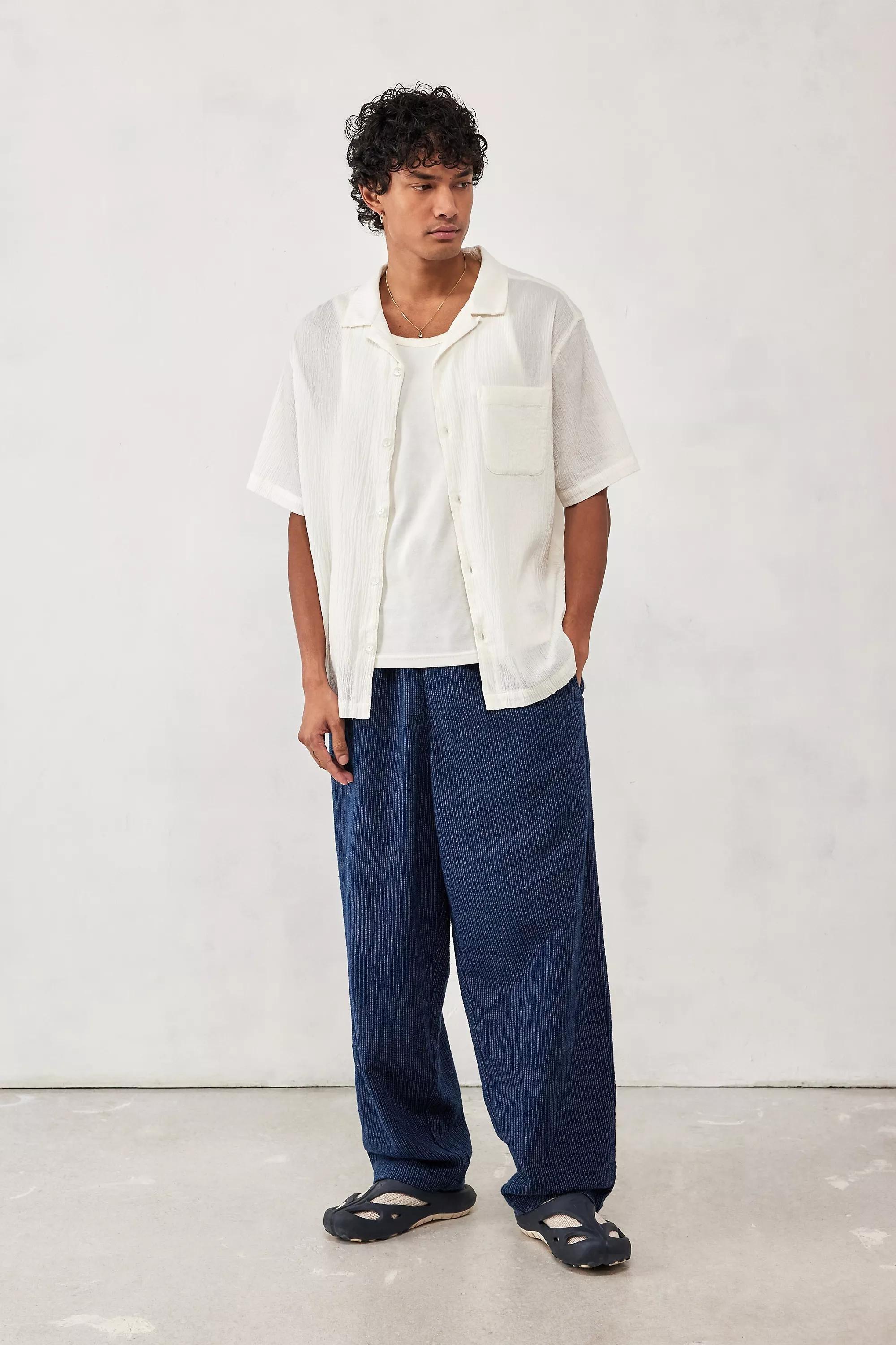 White Crinkle Shirt, , large image number 1
