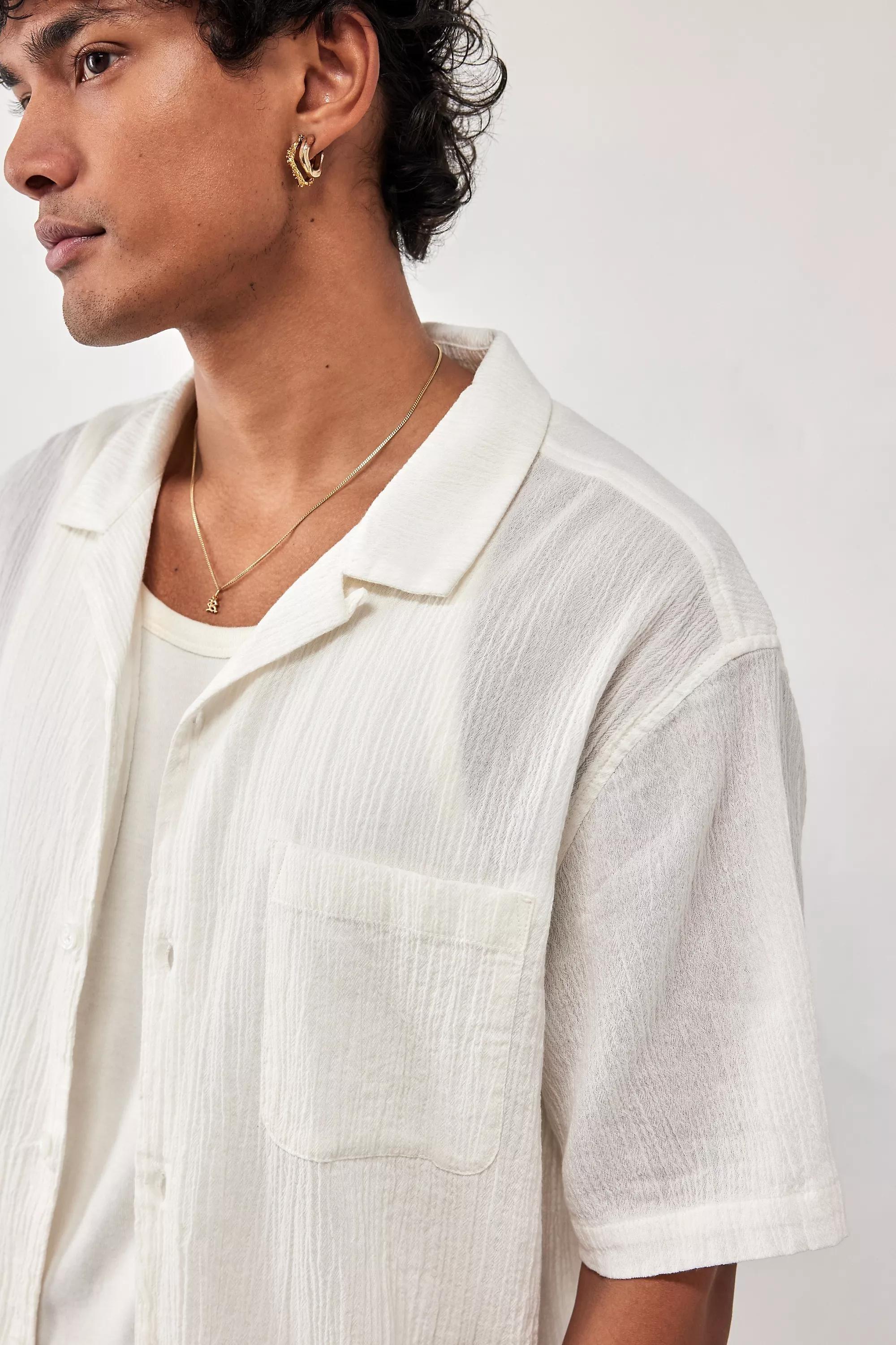 White Crinkle Shirt, , large image number 2